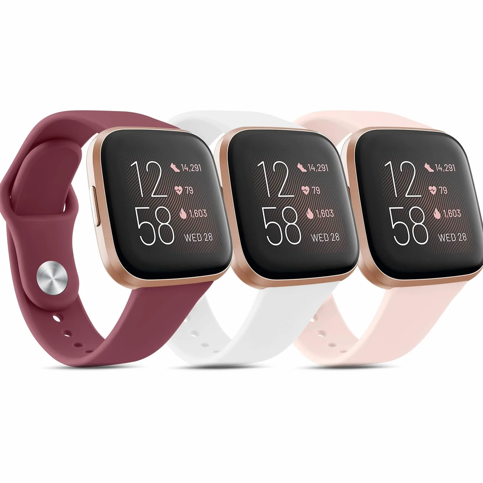 Correa para Fitbit Versa 2/Versa/Versa Lite, Pulsera de Repuesto Ajustable - 3 Piezas