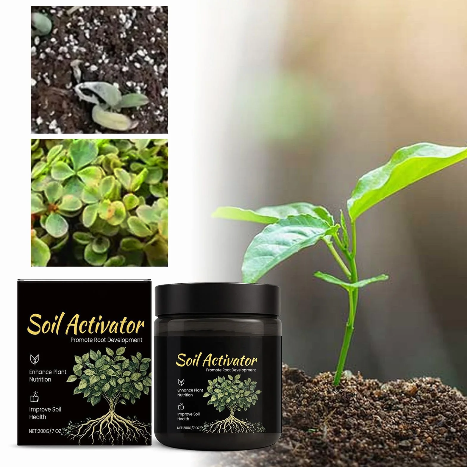 Activador de Suelo - Suave, Seguro y Fácil de Usar para Principiantes | Revitalizador de Suelo para Plantas,para Césped, Patio, Balcón, Terraza, Jardín, y Más