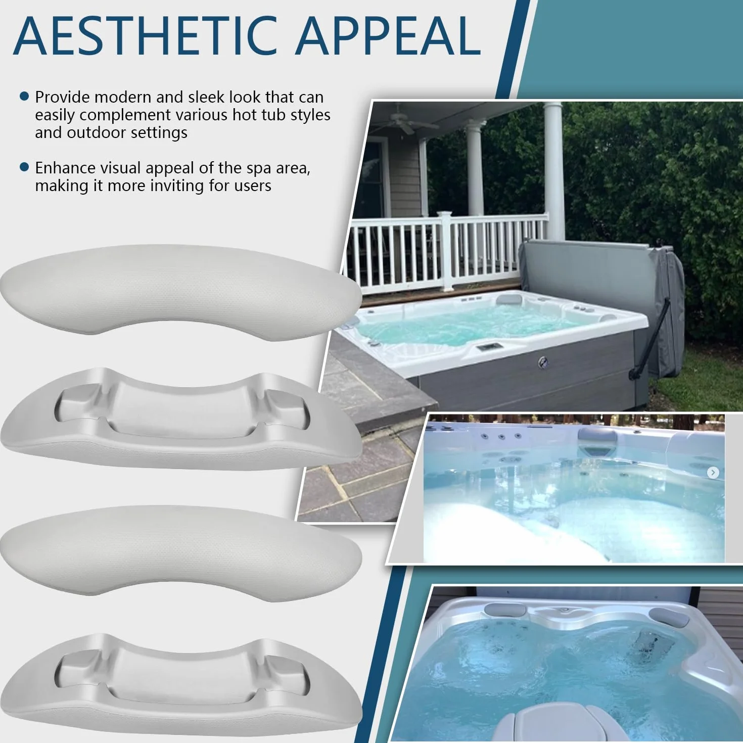 Paquete de 4 almohadas de repuesto 77444 para aguas termales, puntos calientes, Watkins Spas 2011-actual, 11.2 pulgadas de largo x 4 pulgadas de ancho, compatible con relé de modelo, Rhythm, Tempo,