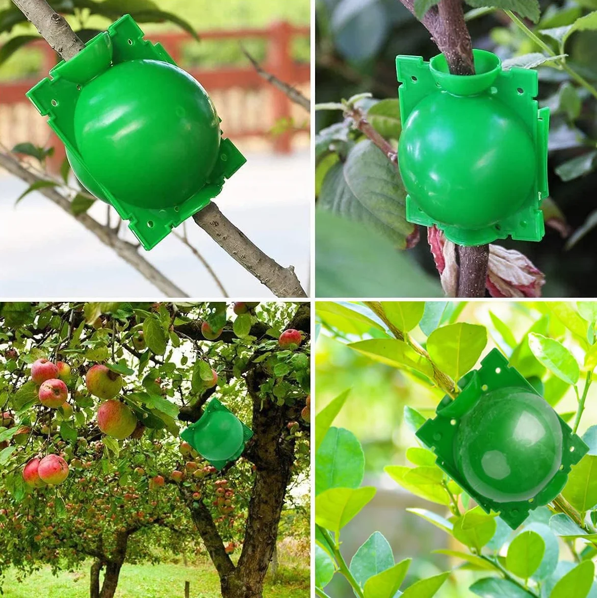 20 Piezas Dispositivos de Enraizamiento de Plantas, Caja de Cultivo de Raíces de Plantas Reutilizables con 20 Bridas de Cable para Injertar y Echar Raíces en Jardines (S+M+L) (Verde)
