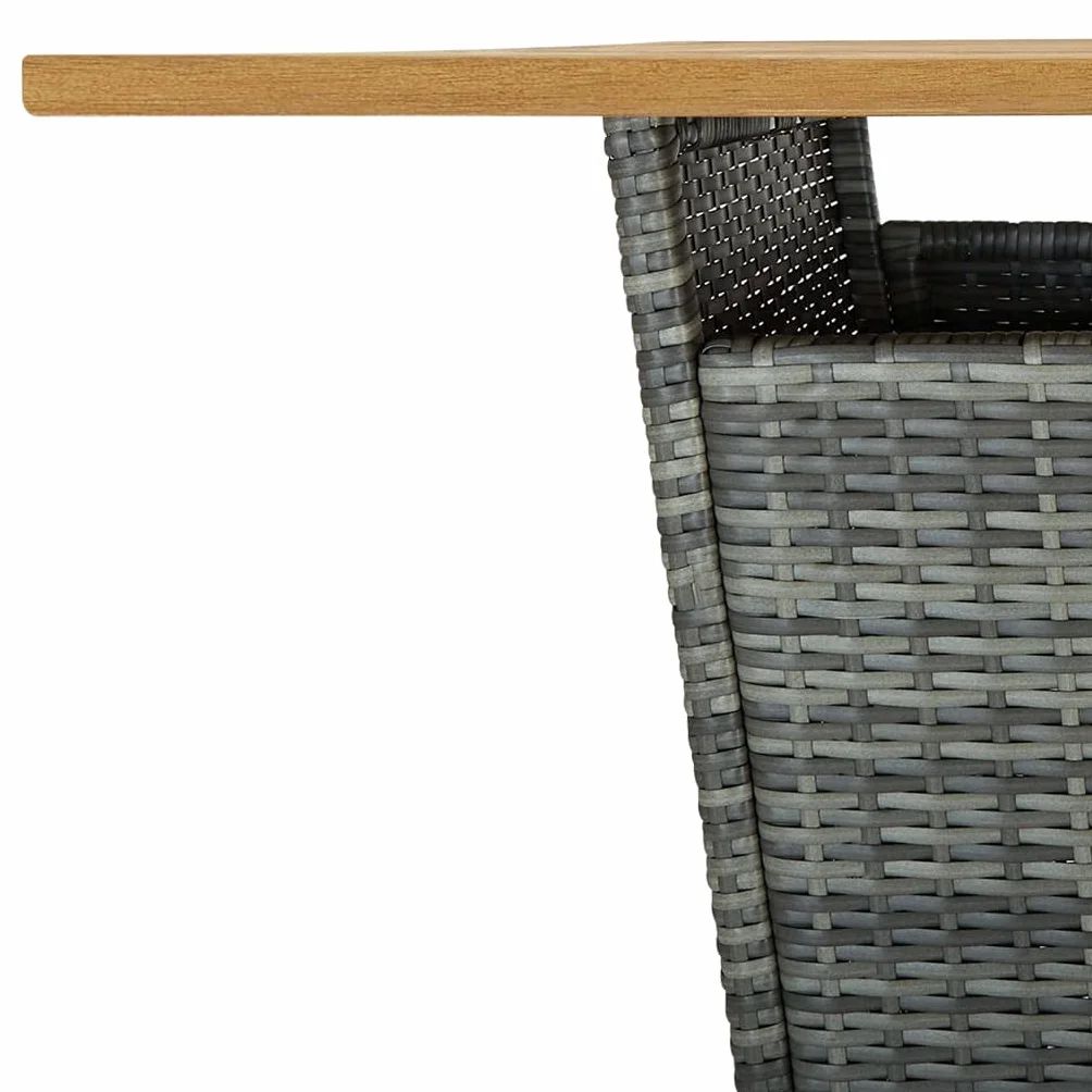 vidaXL Set de Muebles Bar Jardín 3 Piezas y Cojines Mesa Silla Asiento Patio Terraza Balcón Barra Bistró Muebles Mobiliario Ratán Sintético Gris
