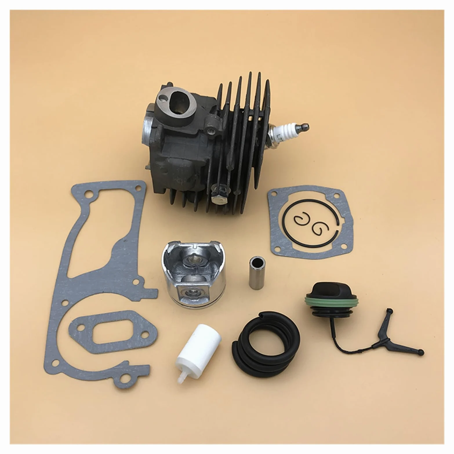 Kit de filtro de combustible de bujía de pistón de cilindro de 47mm for HUSQVARNA 359 357 XP 357XP piezas de Motor de motosierra de gasolina 537 15 73-02