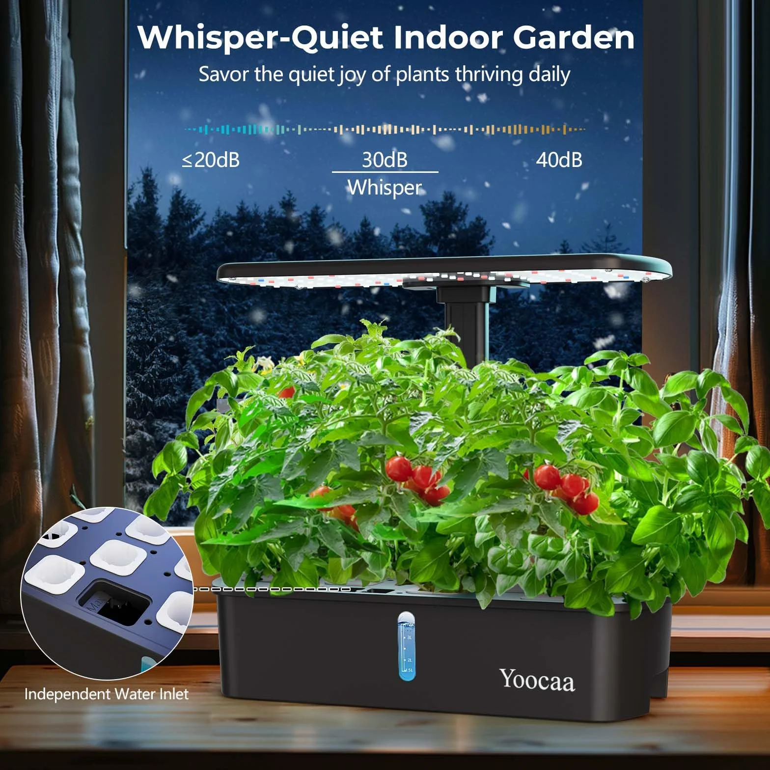 Sistema de Cultivo hidropónico de 12 cápsulas con luz LED de Crecimiento y Temporizador automático, Kit de jardín de Hierbas Ajustable para Interiores y Cocina (19.4 Pulgadas de Altura máxima)
