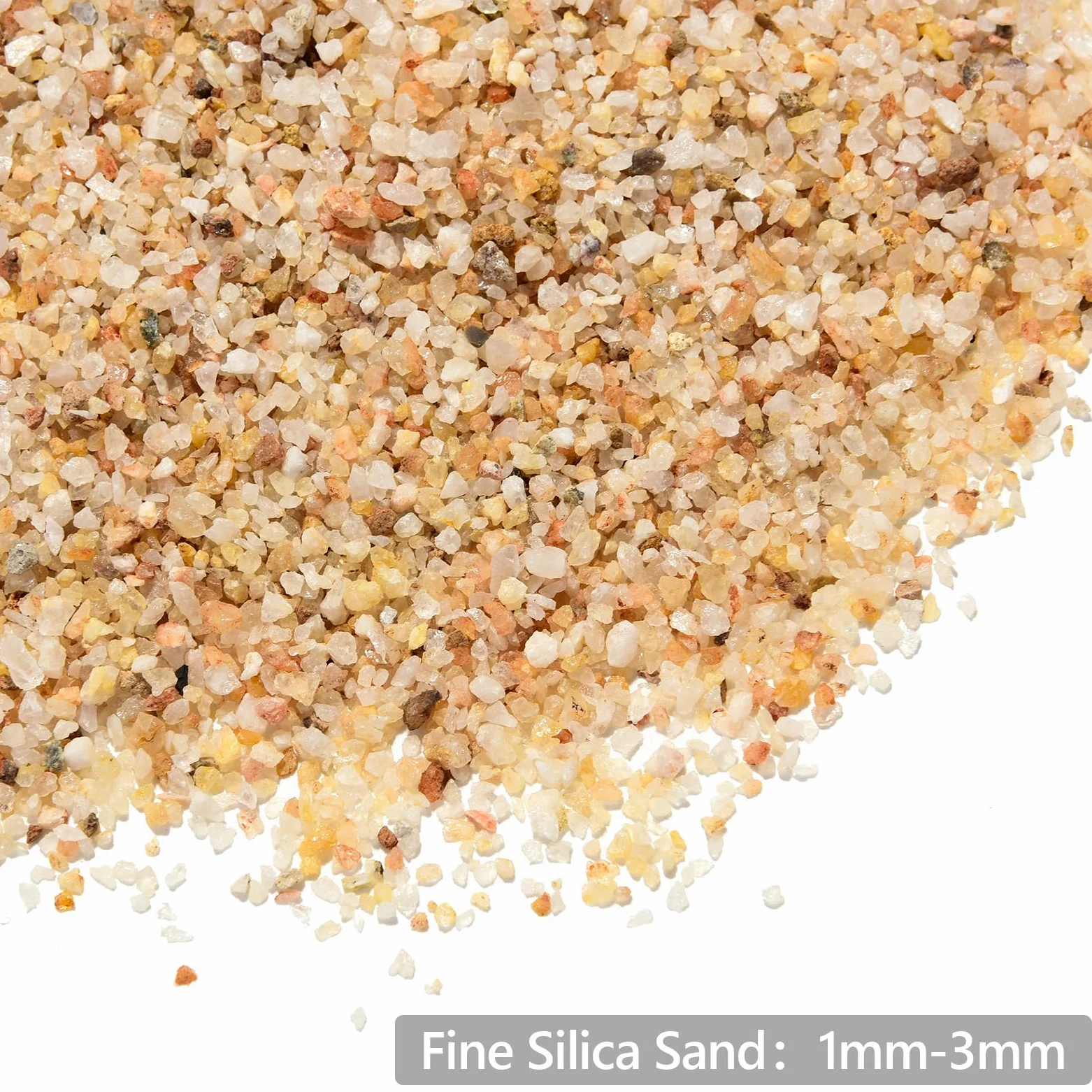 Boniosz - Arena de sílice fina de 1 a 3 mm, 2.5 libras para plantas, acuarios, hogueras, terrarios, bonsáis suculentos y arena de jardín, rocas de jardinería
