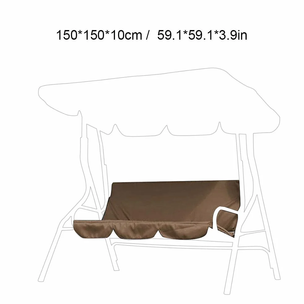 Focket Cojín para Asiento de Columpio, 150 x 150 x 10 cm, Tela Impermeable, Funda de cojín para Asiento de Columpio de 3 plazas, Buena Permeabilidad al Gas, para Patio y jardín (marrón)