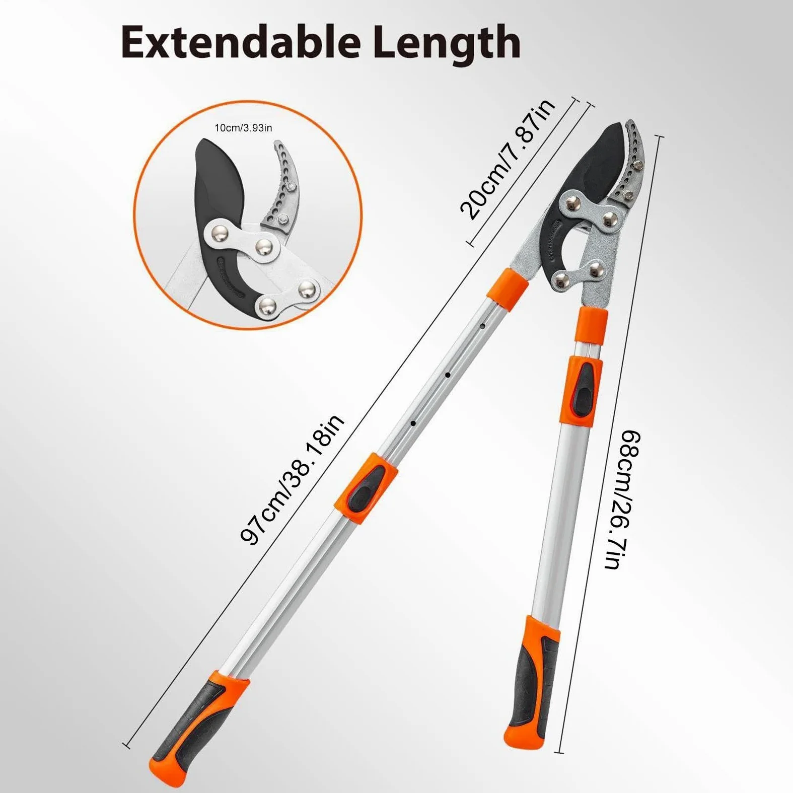 Tijeras de podar telescópicas con extensibles, resistentes tijeras de podar, cortadoras de plantas, para arbustos, flores, plantas, bonsáis, zarcillos, exteriores, patio, , paisaje