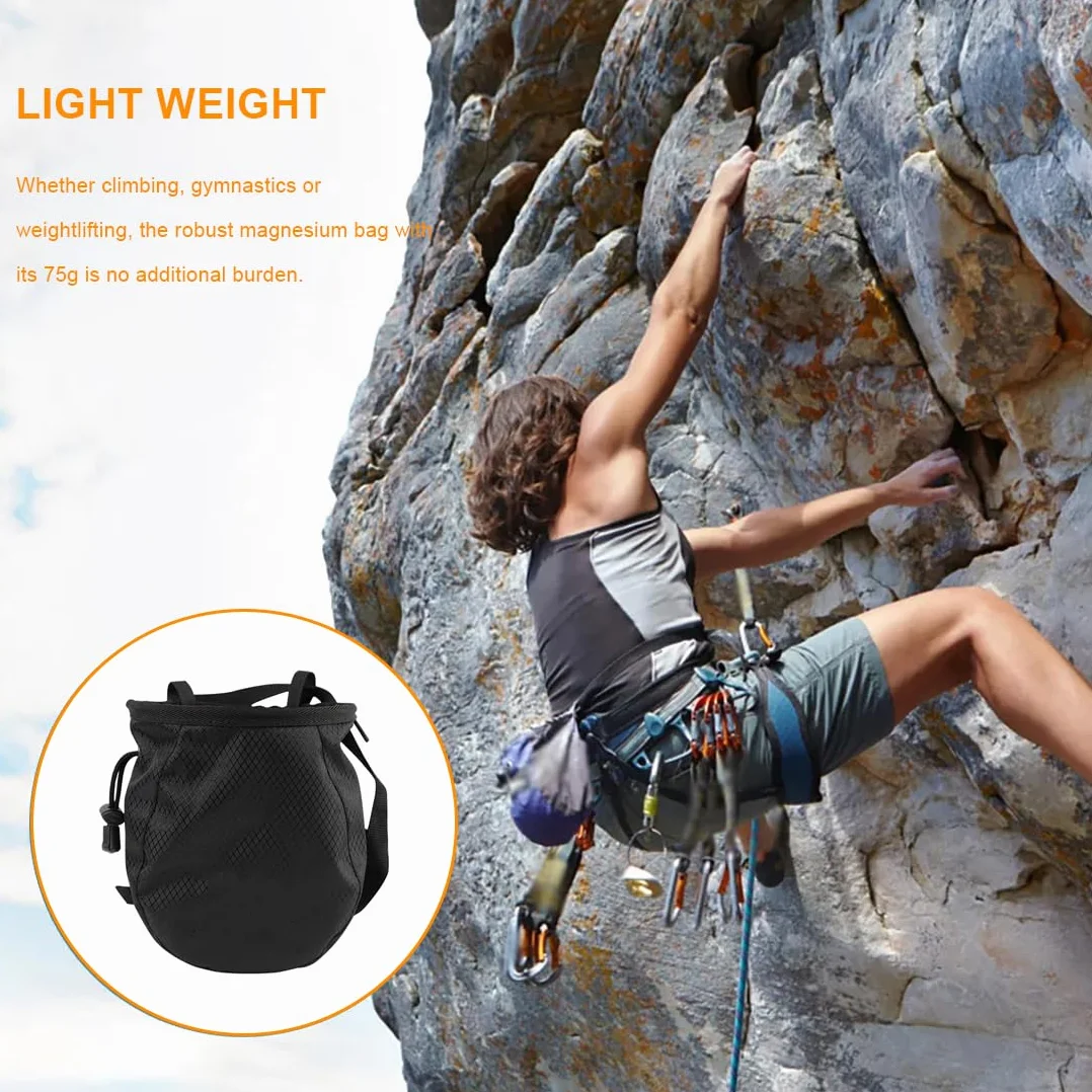 EIHI Bolsa de Magnesio para Escalada, Magnesera Dura y Fácil de Limpiar con Cinturón Ajustable