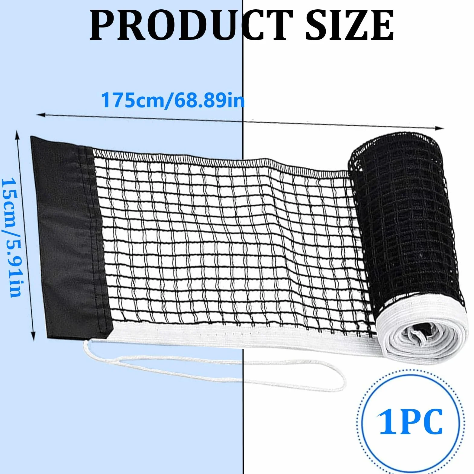 Red de Tenis de Mesa 175 cm x 15 cm Impermeable Portátil de Repuesto