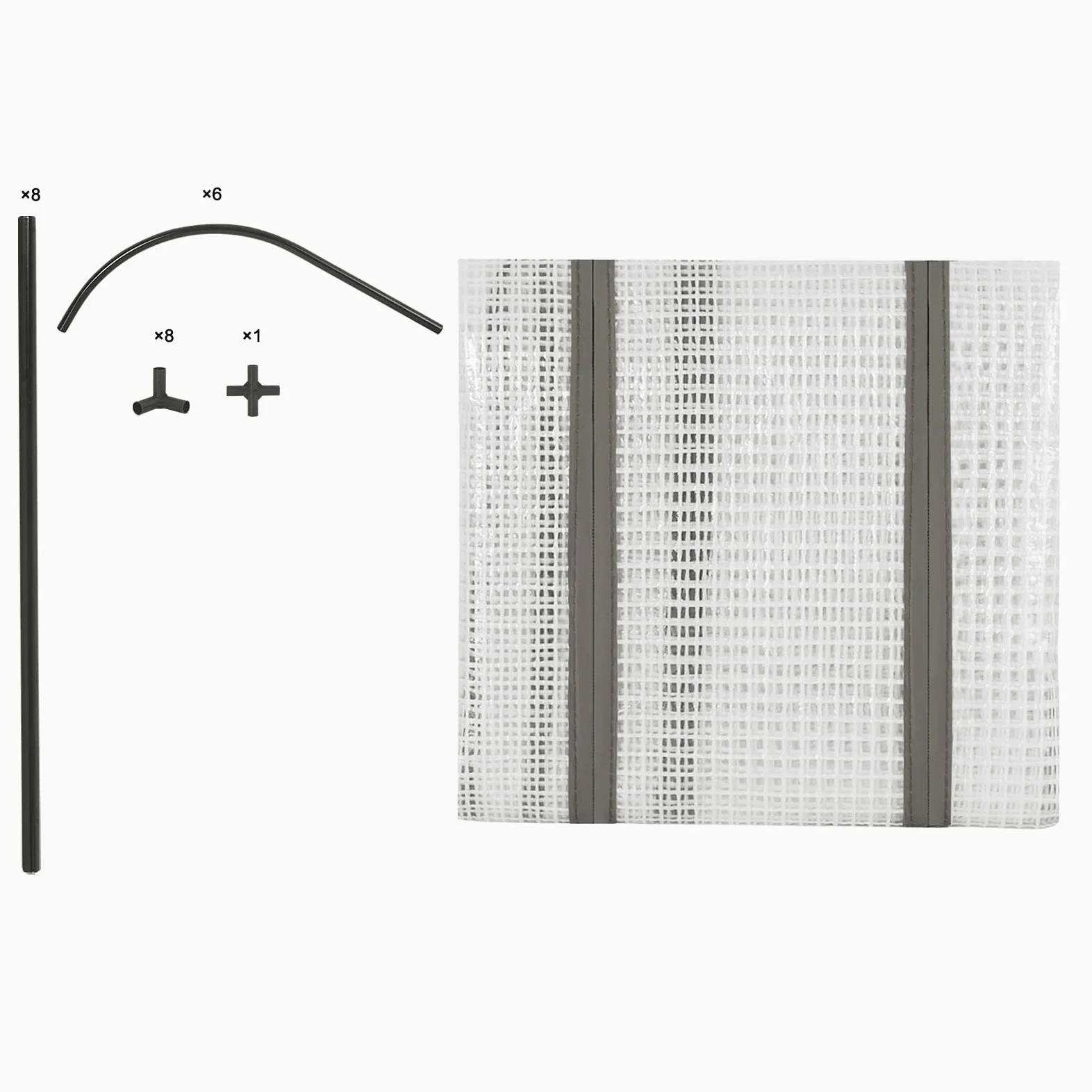 WOLTU Invernadero de Jardín PE, Semi-Translúcido, Blanco, 130x60x50cm | Impermeable; Lluvia/Viento/Nieve; Para Plantas; Exterior; Protección