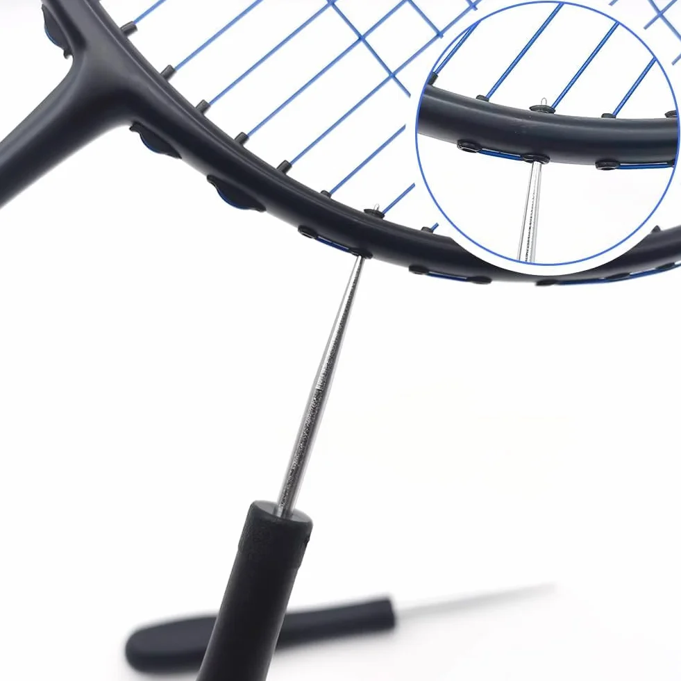 Herramienta para Encordar Raquetas de Tenis, Punzón Recto de Encordado con Mango Antideslizante (Negro)