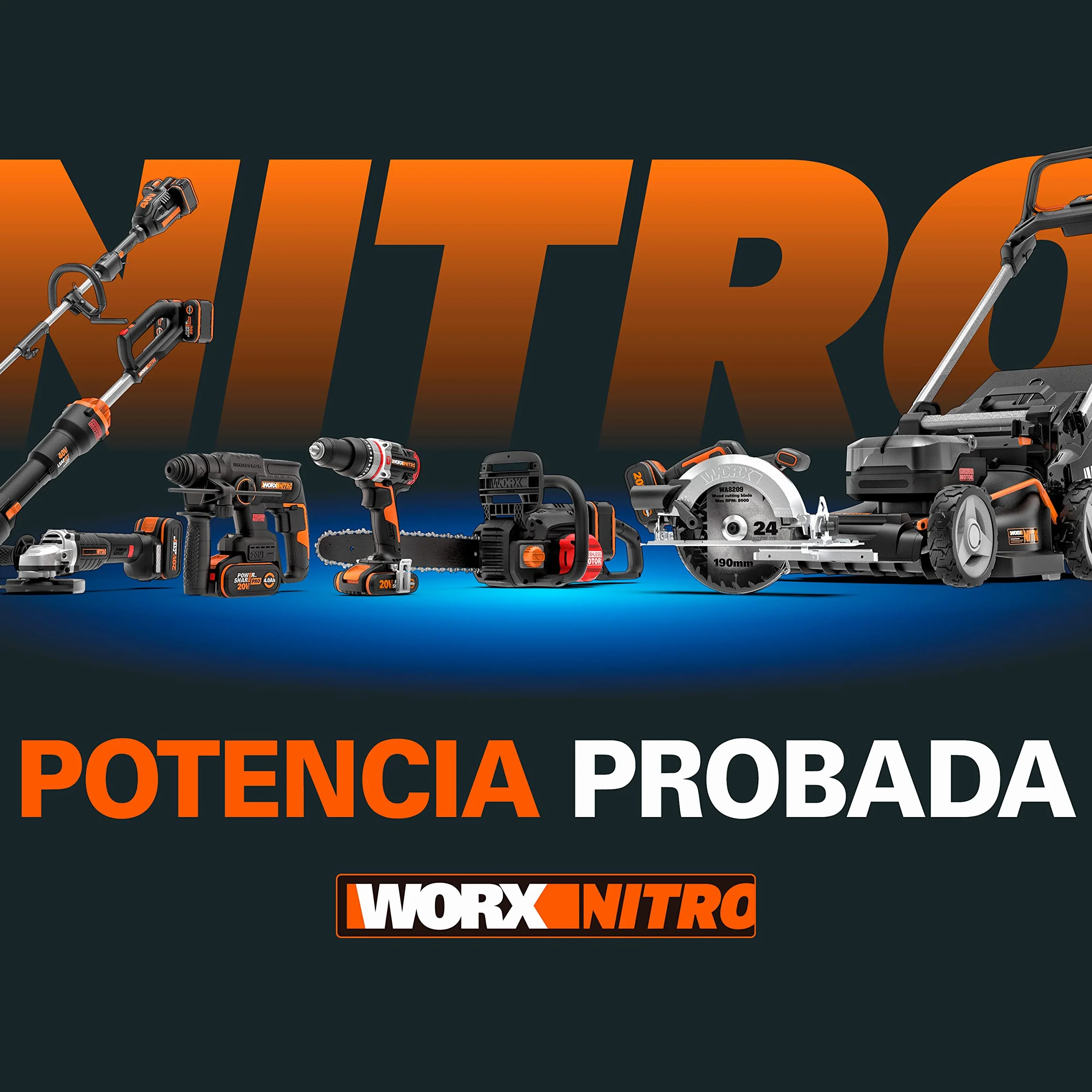 WORX Nitro WG633E Hdrolimpiadora 20V 4Ah, 56Bar, 220L/H, Limpieza de Coches y terrazas, batería y Cargador incluidos, compacta, Ligera y transportable para Limpiar en Cualquier Lugar