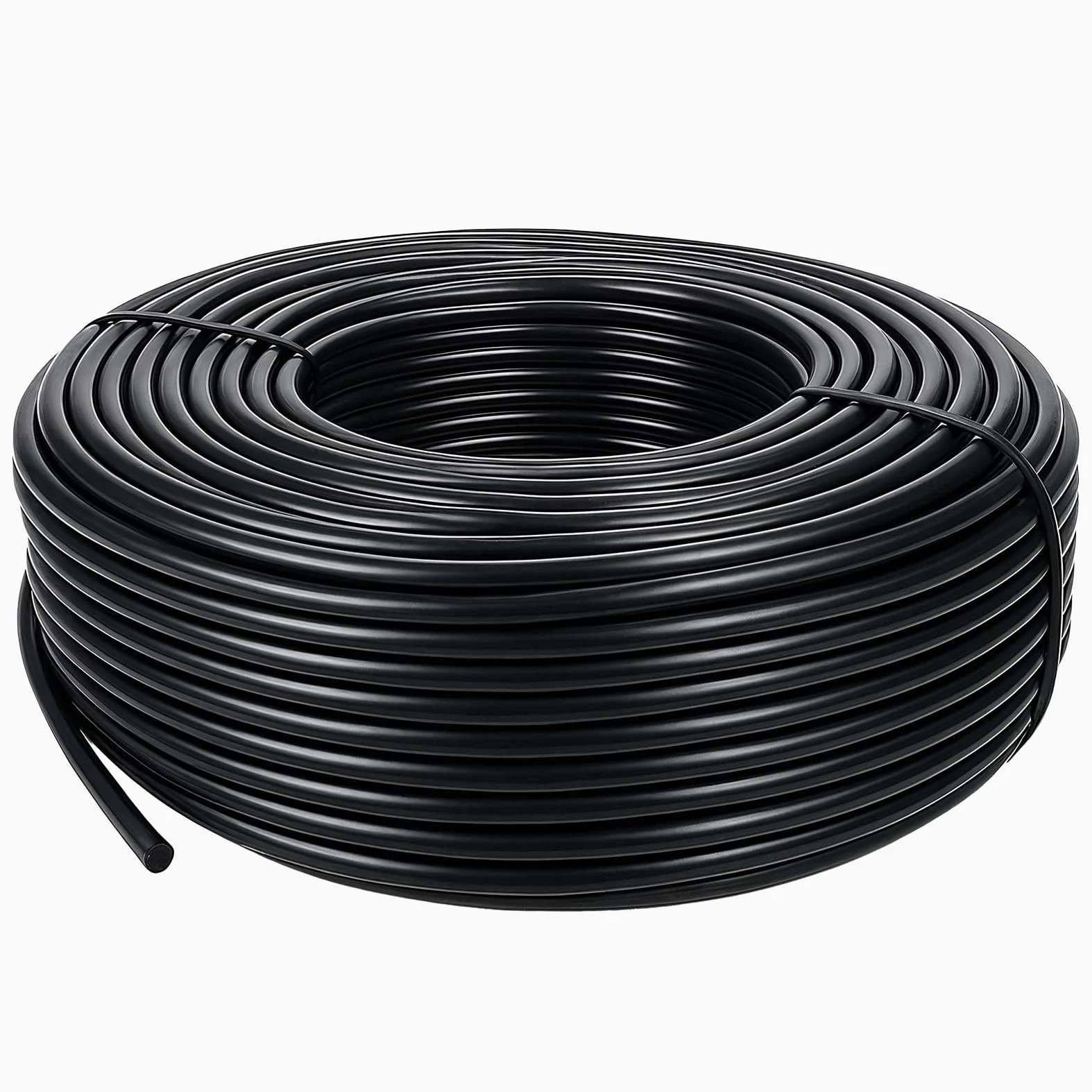 Tubo de riego por goteo de 1/4 de 200 pies, tubo de distribución negro para sistema de riego por goteo, línea de goteo de polietileno, tubo de manguera de riego por goteo para emisores de riego por