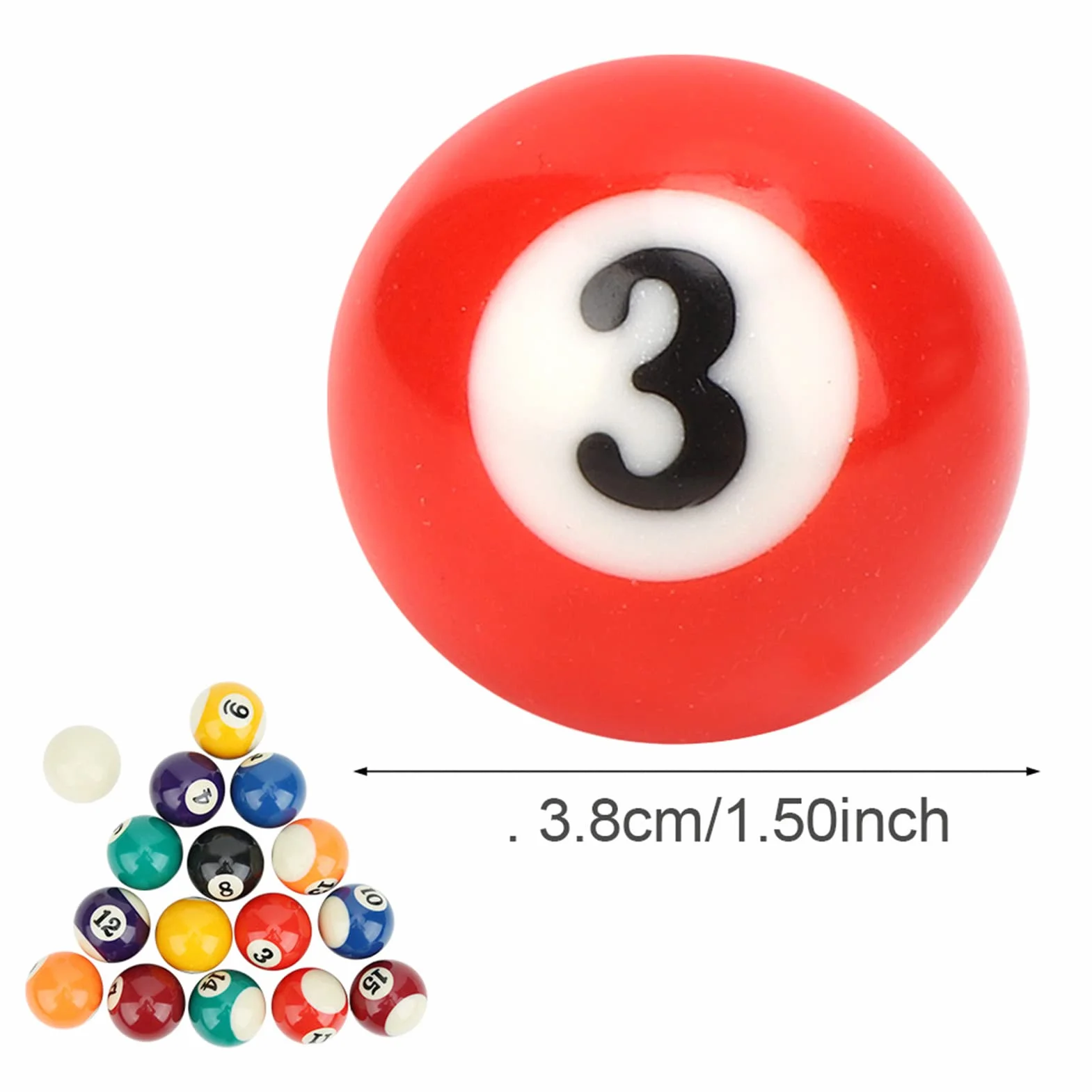 Juego de Bolas de Billar Americano Ecológicas 38 mm 16 Piezas de Resina para Mesa Infantil