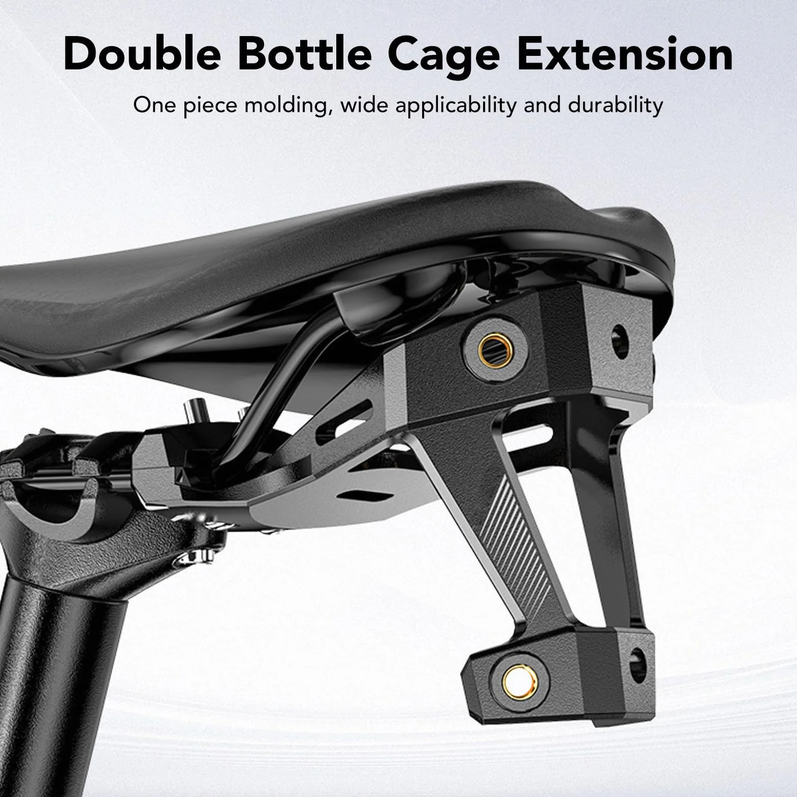 Adaptador Sillín Bicicleta, Soporte Portabotellas Resistente y Engrosado para Botellas Individuales y Dobles