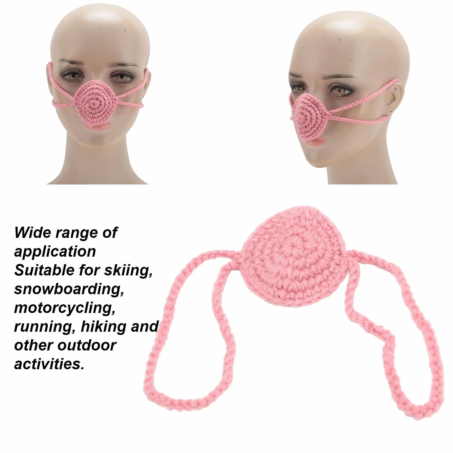 Calentador de nariz ajustable, protector nasal transpirable para actividades al aire libre en invierno