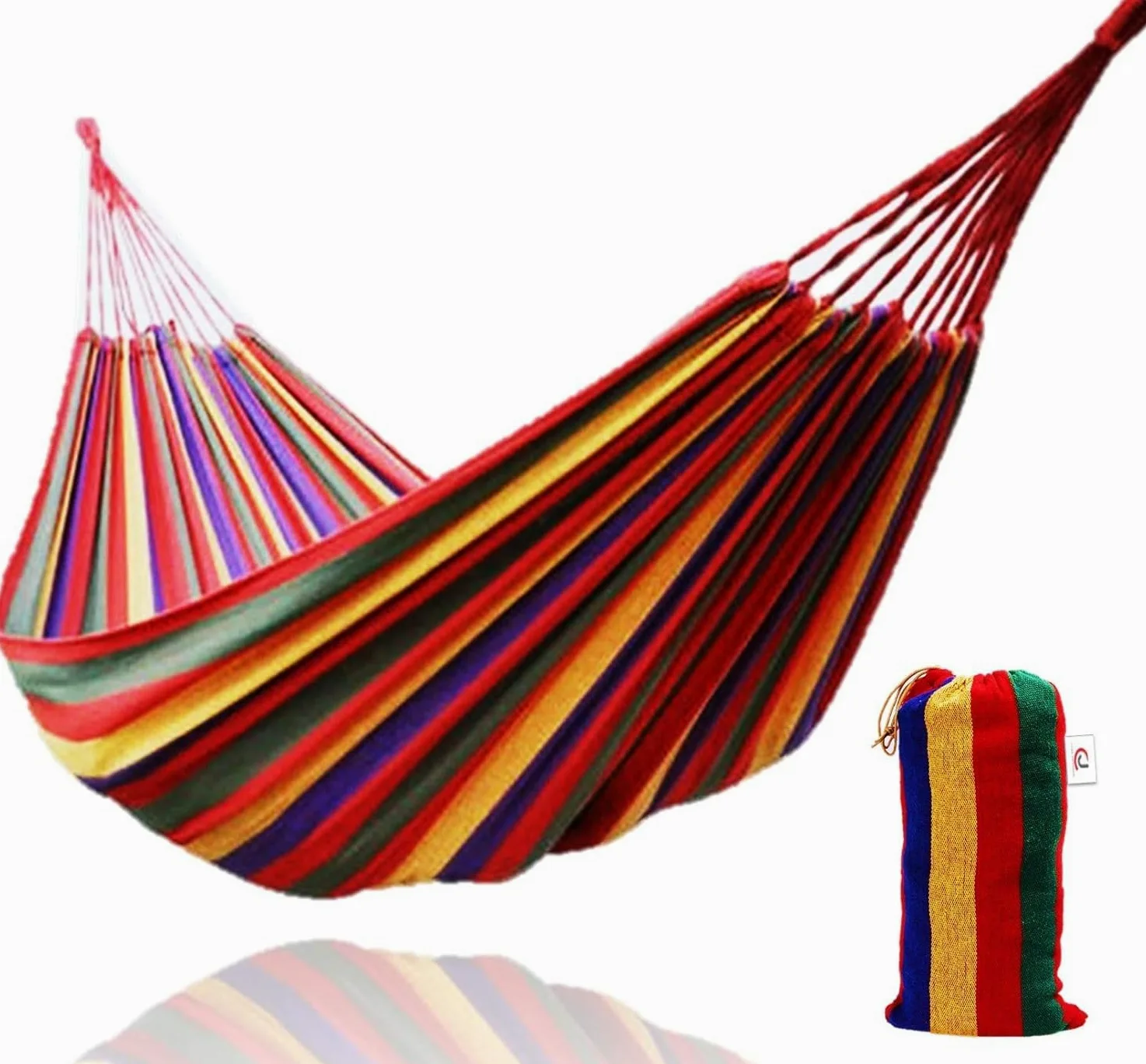 Hamaca Brasileña Doble XL De 260x150 Cm - Tejido De Algodón Suave para 2 Personas - Ideal para Jardín, Patio O Porche - Cama Colgante para Interior/Exterior con 2 Cuerdas para Colgar Red