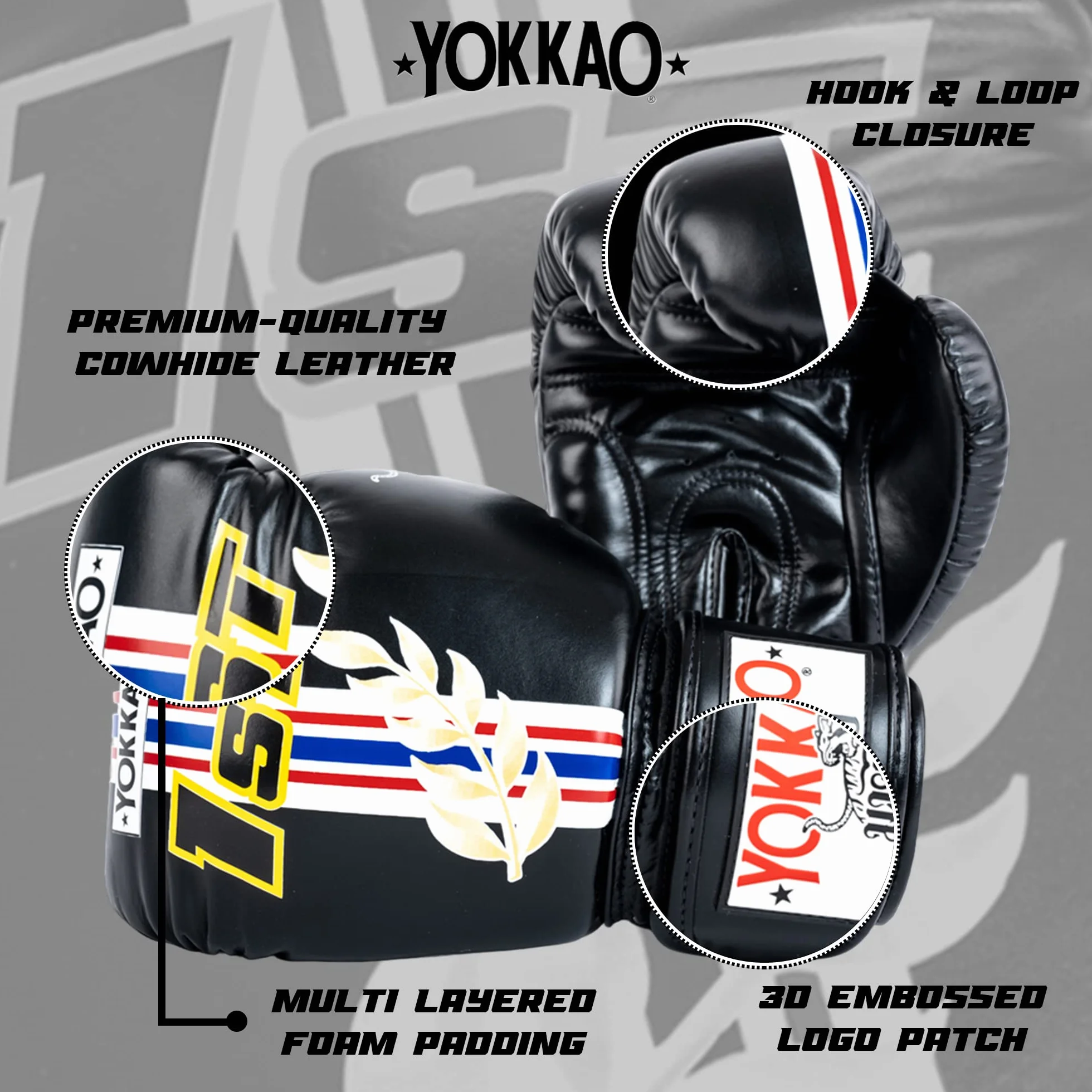YOKKAO Guantes de boxeo Muay Thai cuero transpirables entrenamiento sparring hombres mujeres