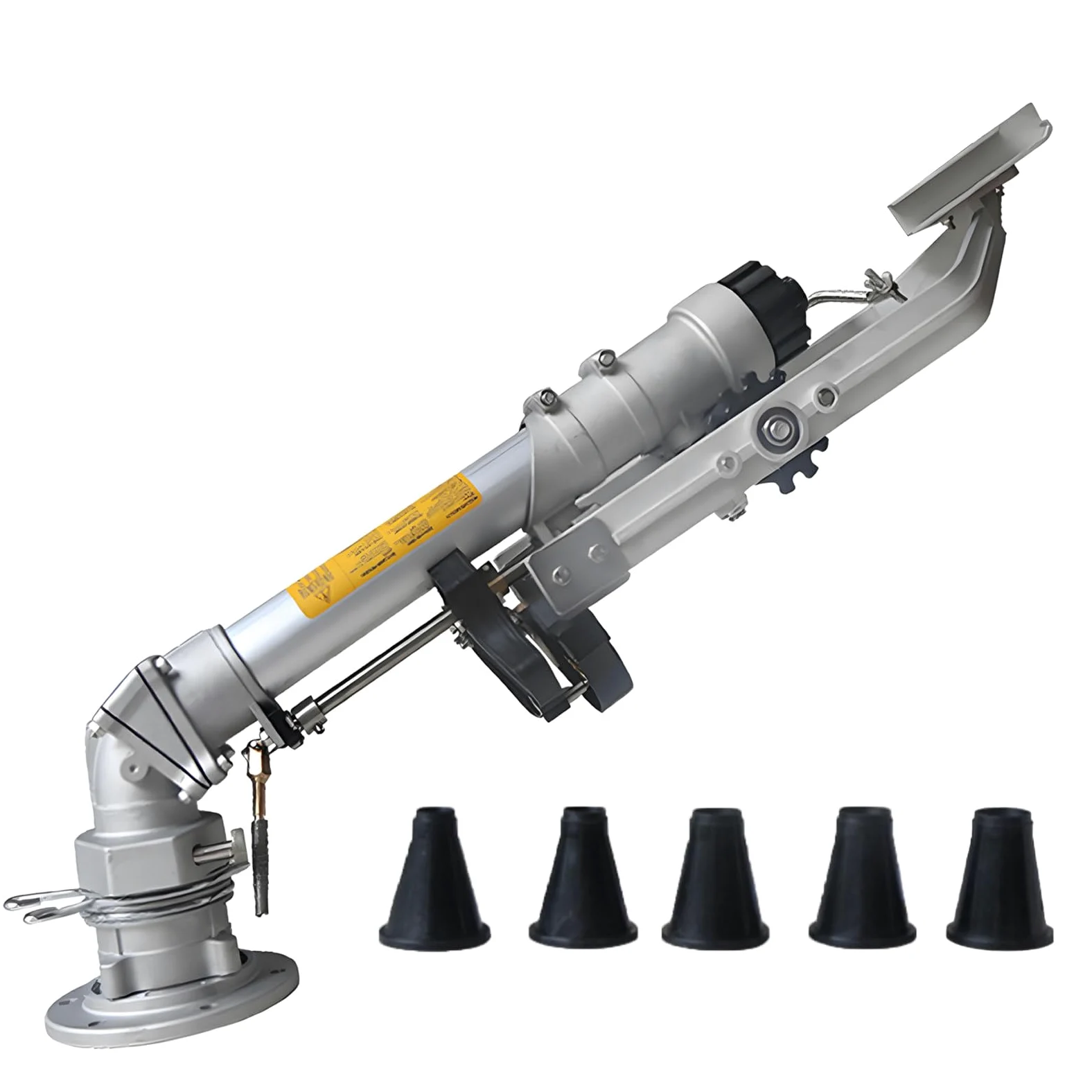 Aspersores de Riego Cesped Aspersor de Jardín Entrada 50mm Rotación Ajustable 360° Alcance 29-62m 5 Boquillas Intercambiables para Huerto Supresión de Polvo ExtendedModel+1.6mStand