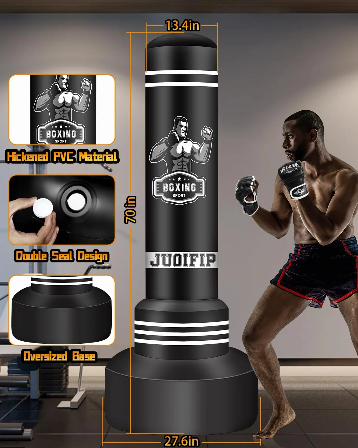 Saco de Boxeo Adulto, Punching Ball para Ejercicio en Casa