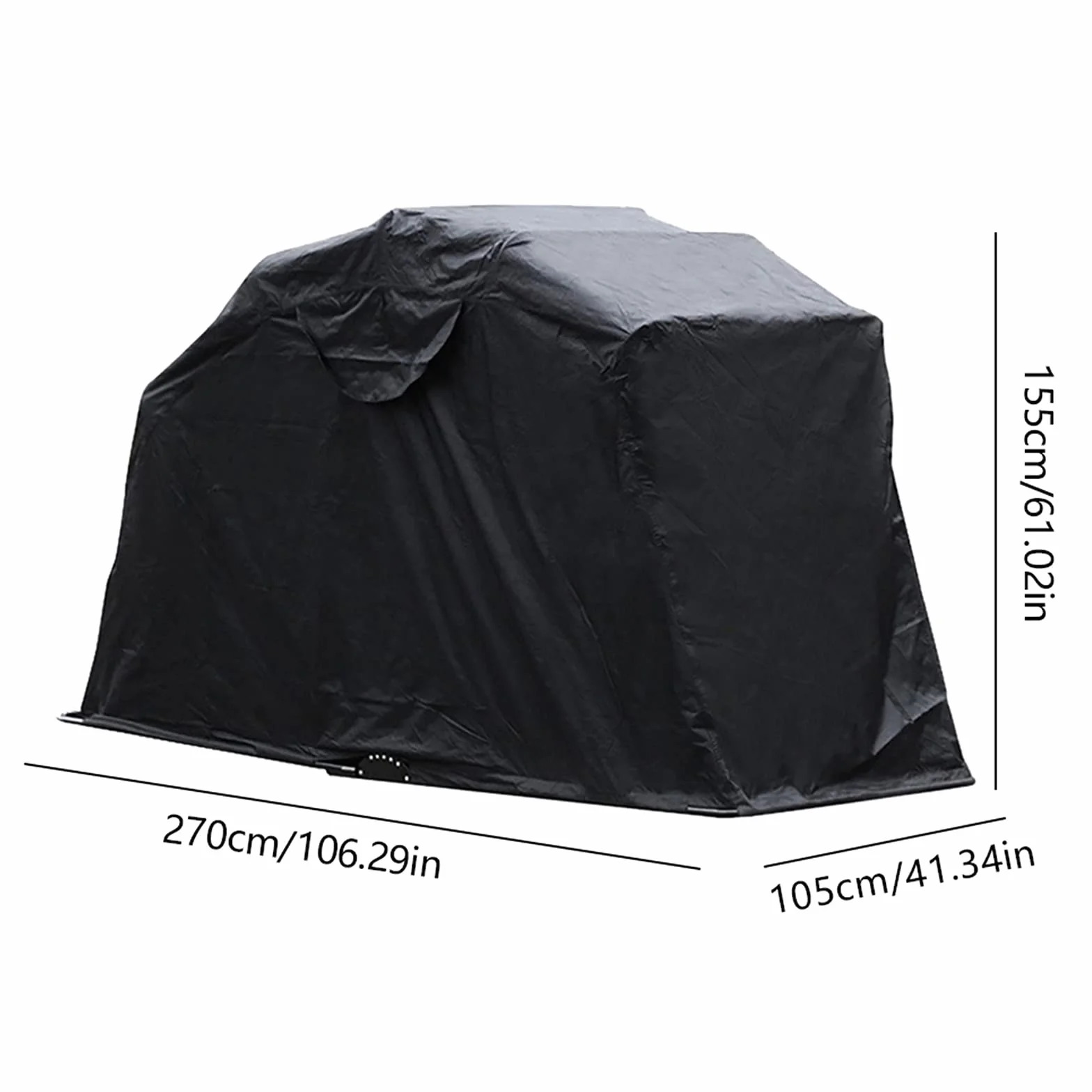 Garaje de moto resistente a los rayos UV e impermeable, 270 x 105 x 155 cm, tienda plegable para moto y scooter, garaje universal ventilado con marco de acero y bolsa de transporte