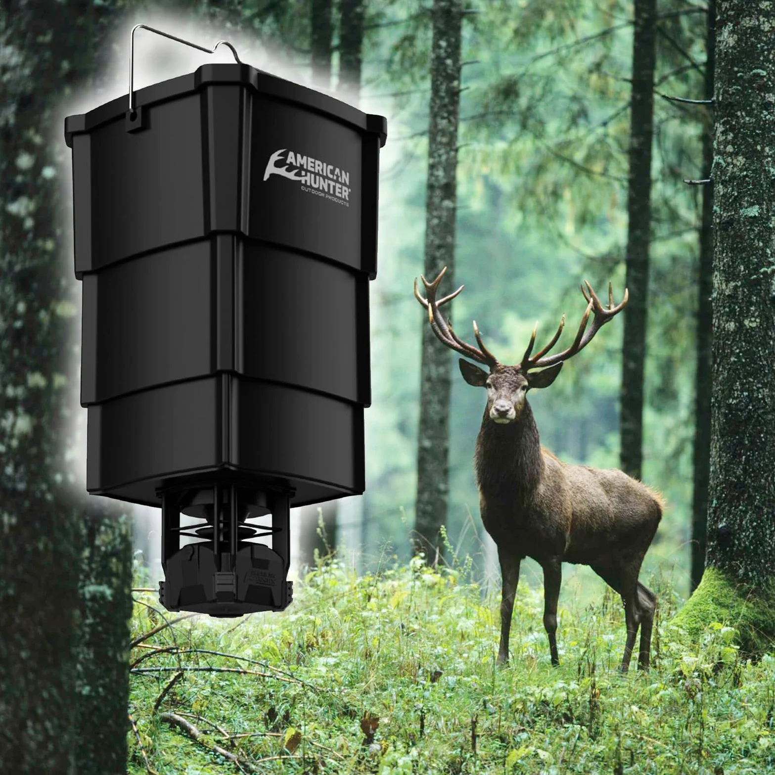 American Hunter Tolva de anidación de 5 galones con Kit de alimentador Digital ECON, estación de alimentación automática Ajustable y Duradera para Ciervos Salvajes, Caza, atracción