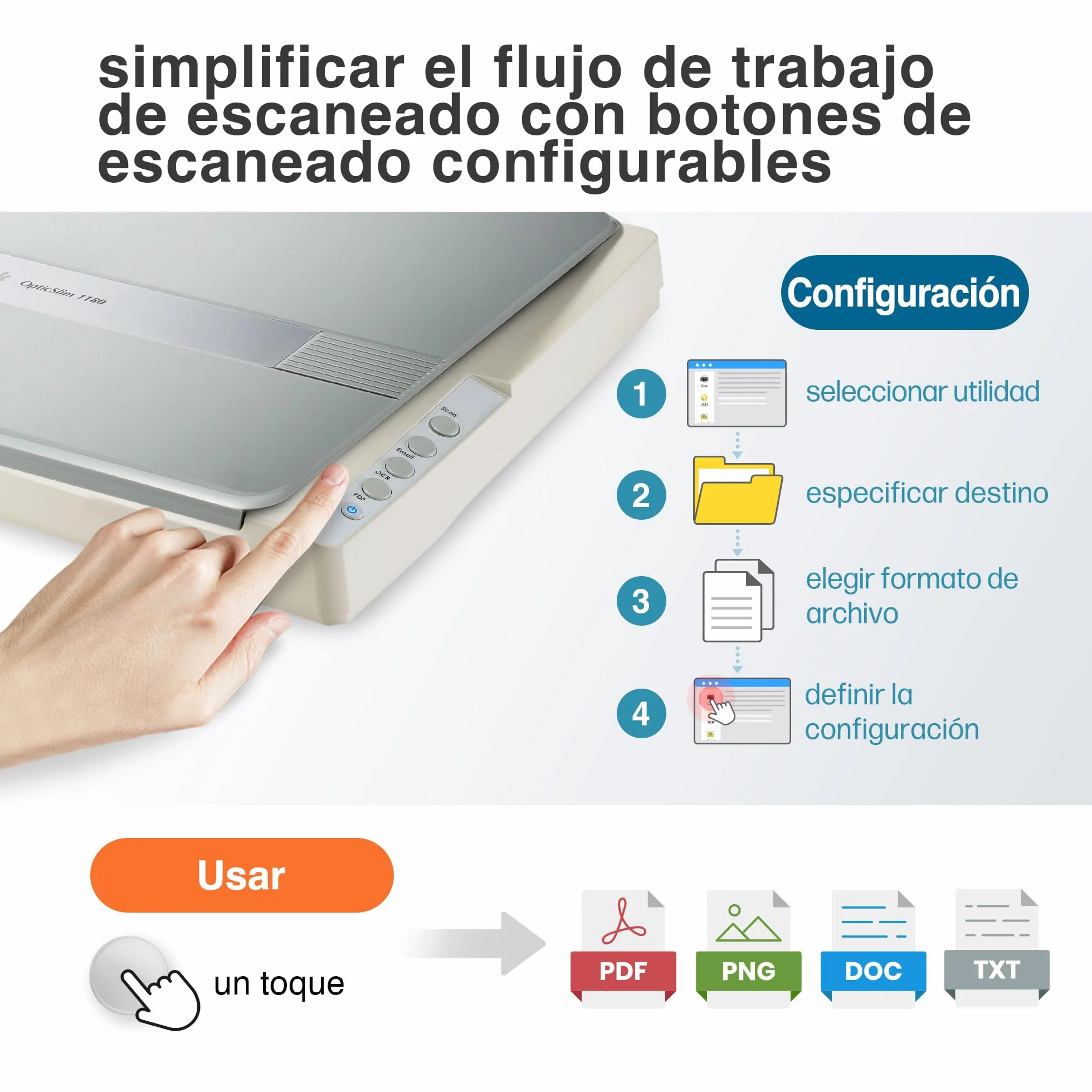 Plustek OS1180 Escáner Plano A3 para Gráficos y Documentos, Escaneo Rápido