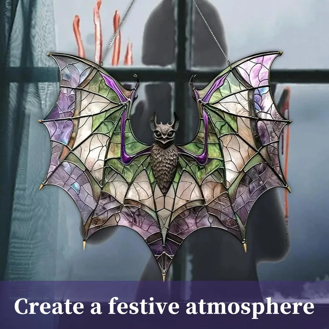 Atrapador De Sol Murciélago Halloween,Decoración Gótica Para Interiores,Reflector Luz Ventana,Atrapador Luz Murciélago Portátil Con Diseño Artístico,Decoración Duradera De