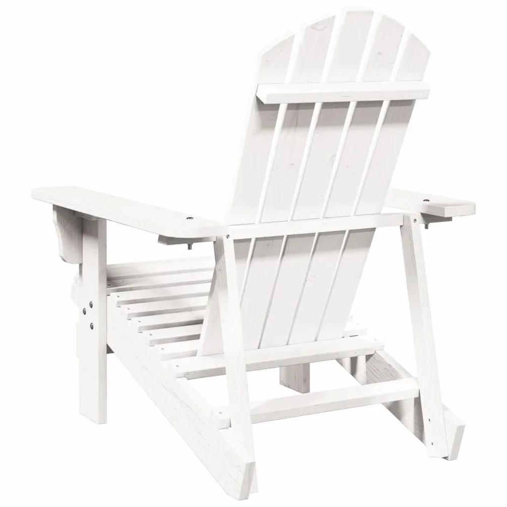 vidaXL Silla Adirondack Madera Maciza de Abeto Blanco 69x85x90,5 cm