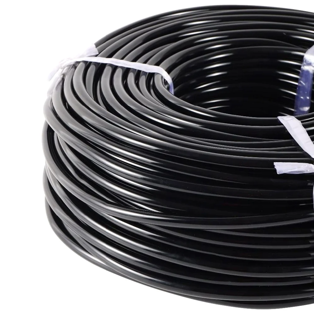 Tubo de riego por Goteo, Tubo de riego por microgoteo, Manguera de jardín de PVC, Negro, 1/4 Pulgadas, 4-7mm, Longitudes múltiples(40M)