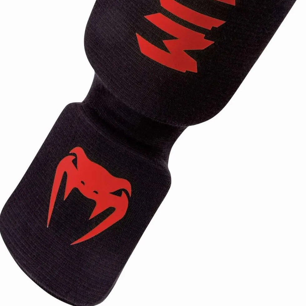 Venum Espinilleras de Boxeo Negro Rojo Única