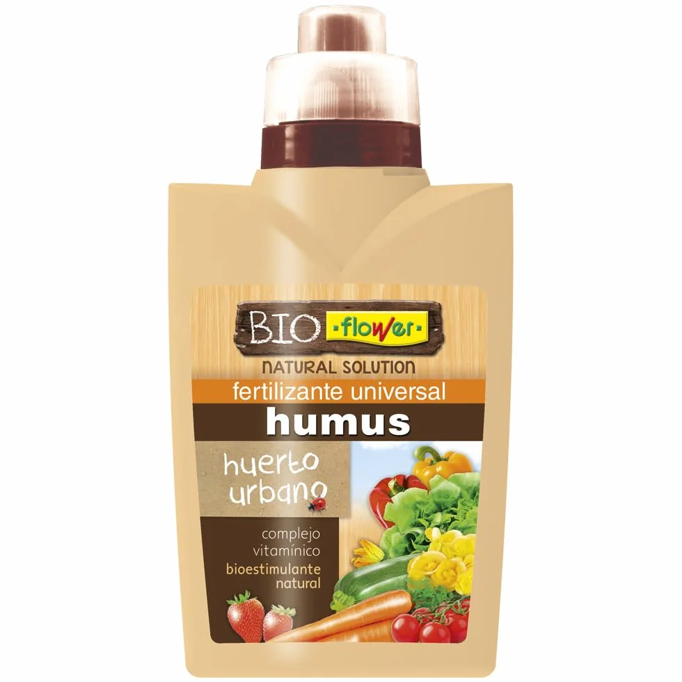 Flower - Fertilizante Universal Humus Huerto Urbano 500ml | Enmienda Orgánica Líquida | Estimula Desarrollo Vegetal | Incrementa Retención Nutrientes, No aplica color, 10x6.2x19 cm, Abono líquido