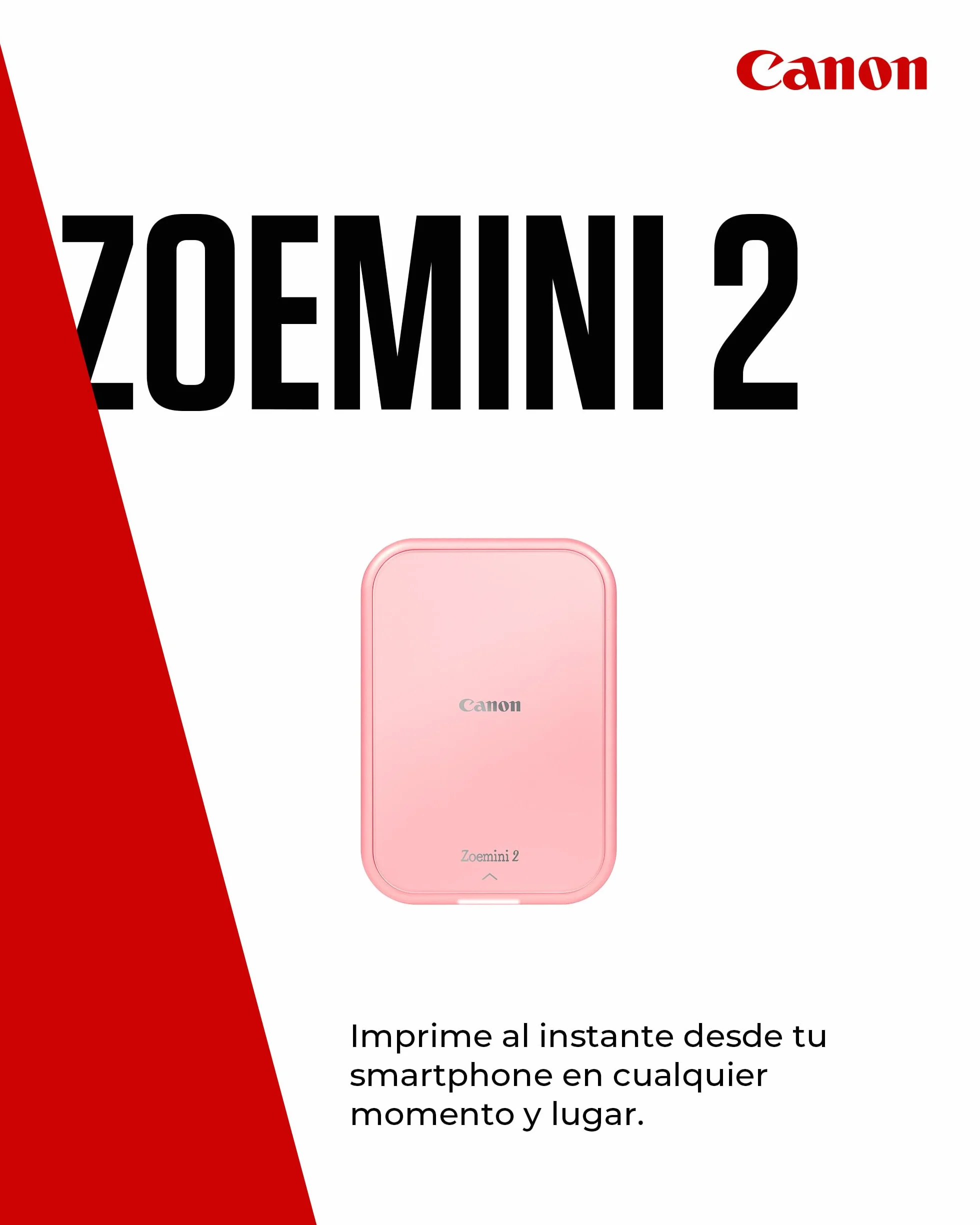 Canon Zoemini 2 Impresora Fotográfica Instantánea Compacta Bluetooth 5.0 USB-C Rosa