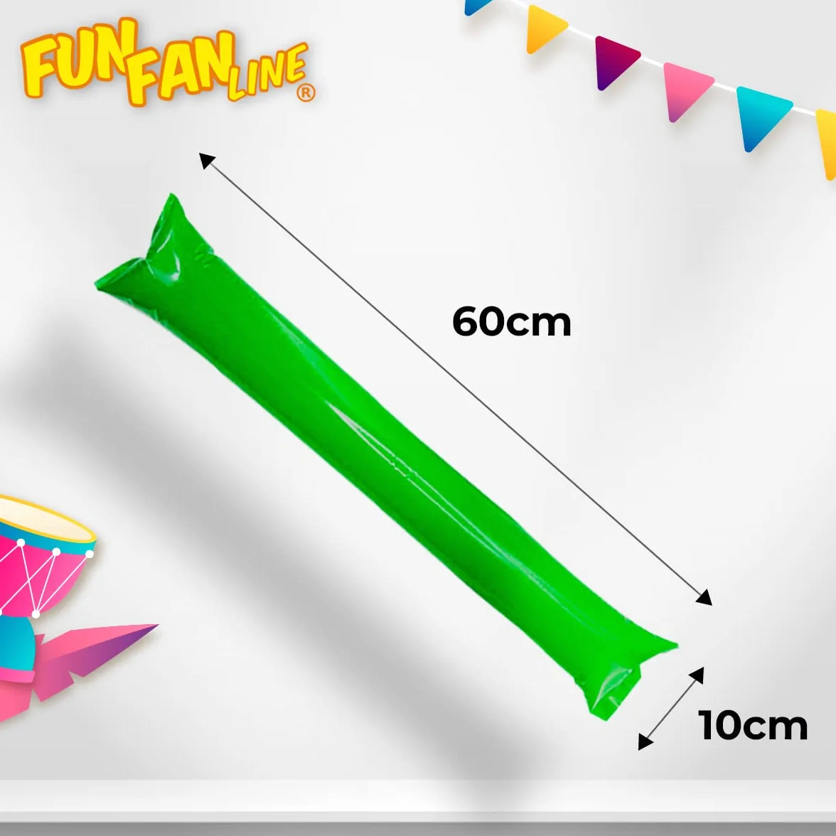 Thunder Sticks Inflables Aplaudidores Hinchables Reutilizables Pack 25 Pares para Animación Deportiva