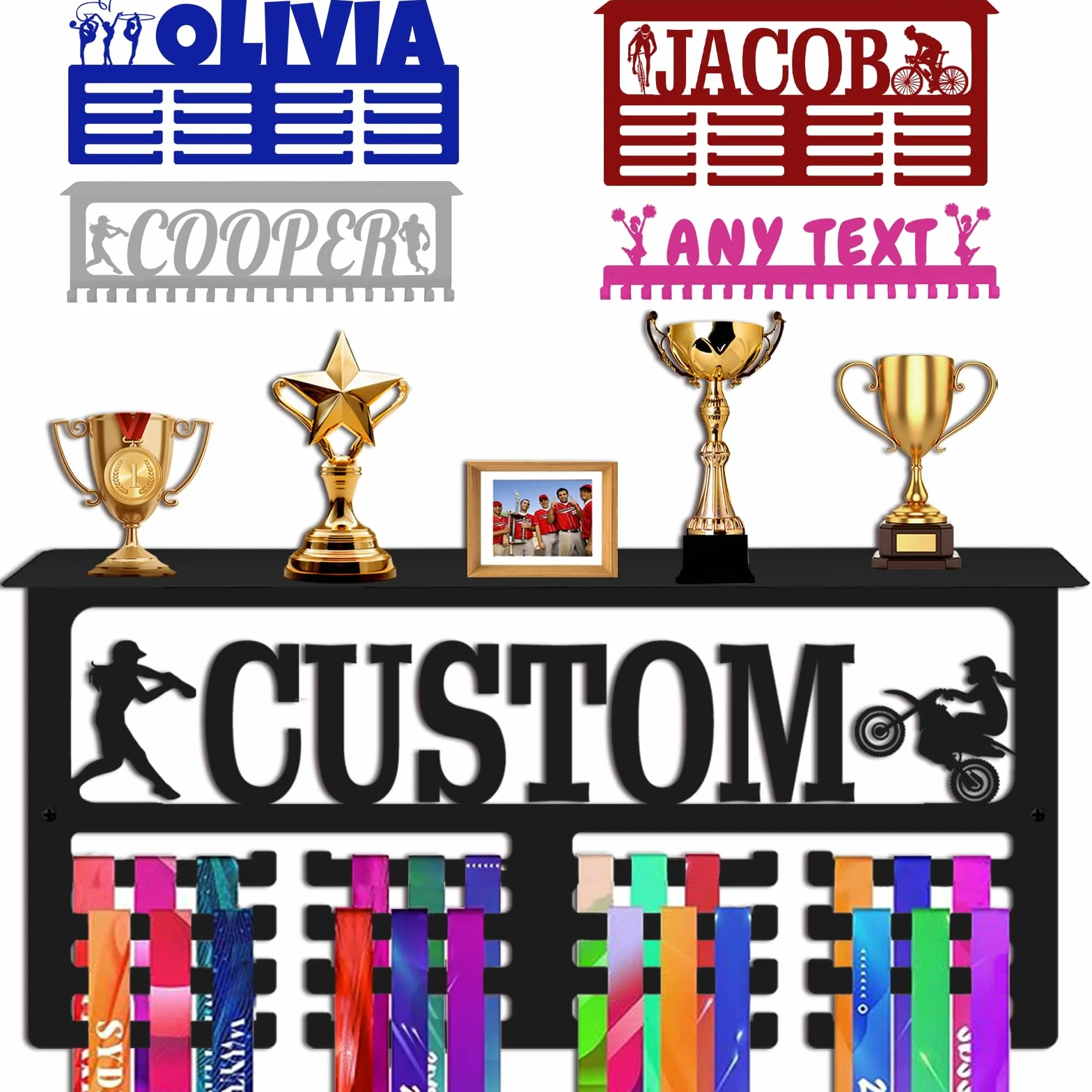 Personalizowany Medallero z Imieniem i Logo na Medal dla Dzieci Sportowców