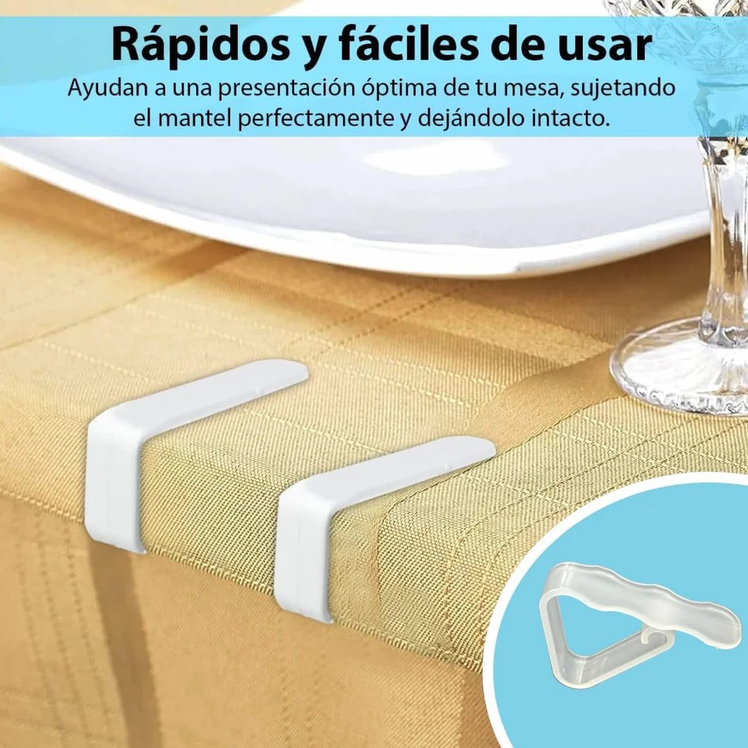 1200 Pinzas Sujeta Manteles para Mesas - Ideal para Exterior (Jardín, Terraza, Restaurante, Camping, Patio) - Clip Plastico para Papel, Hule y Tela