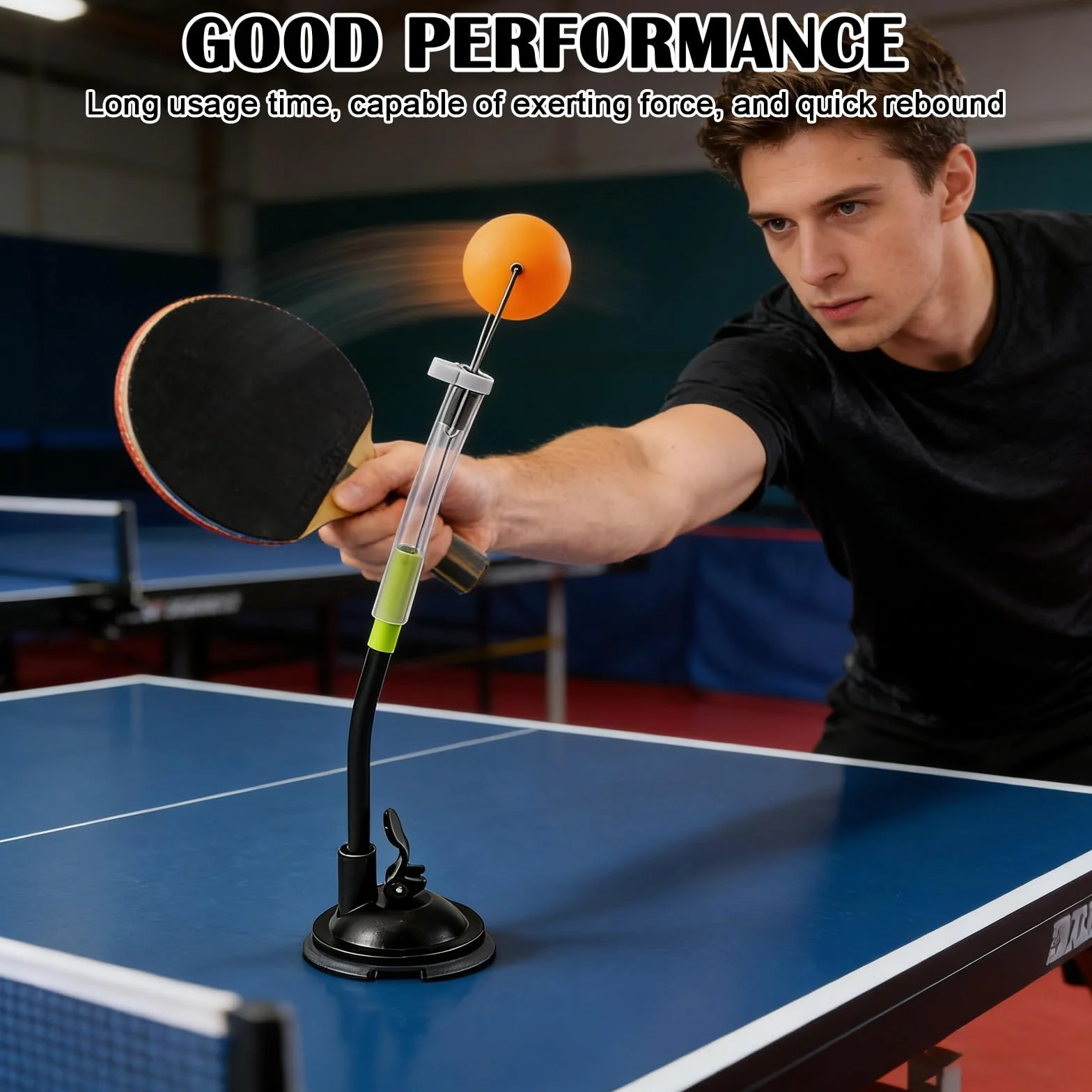 Entrenador de tenis de mesa 30 cm ABS ajustable máquina de entrenamiento de bola de rebote rápido