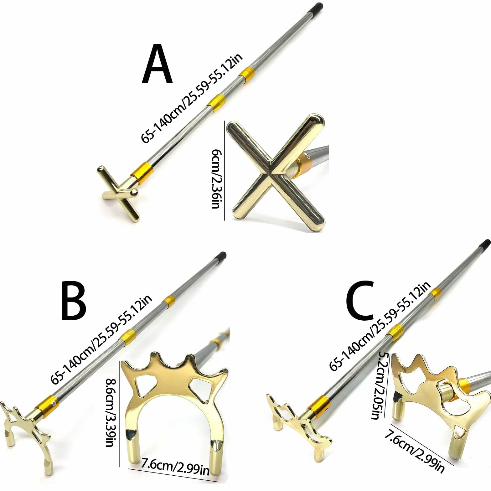 Soporte Ajustable para Puentes de Billar con Horquilla, Ejes Telescópicos Acero Inoxidable