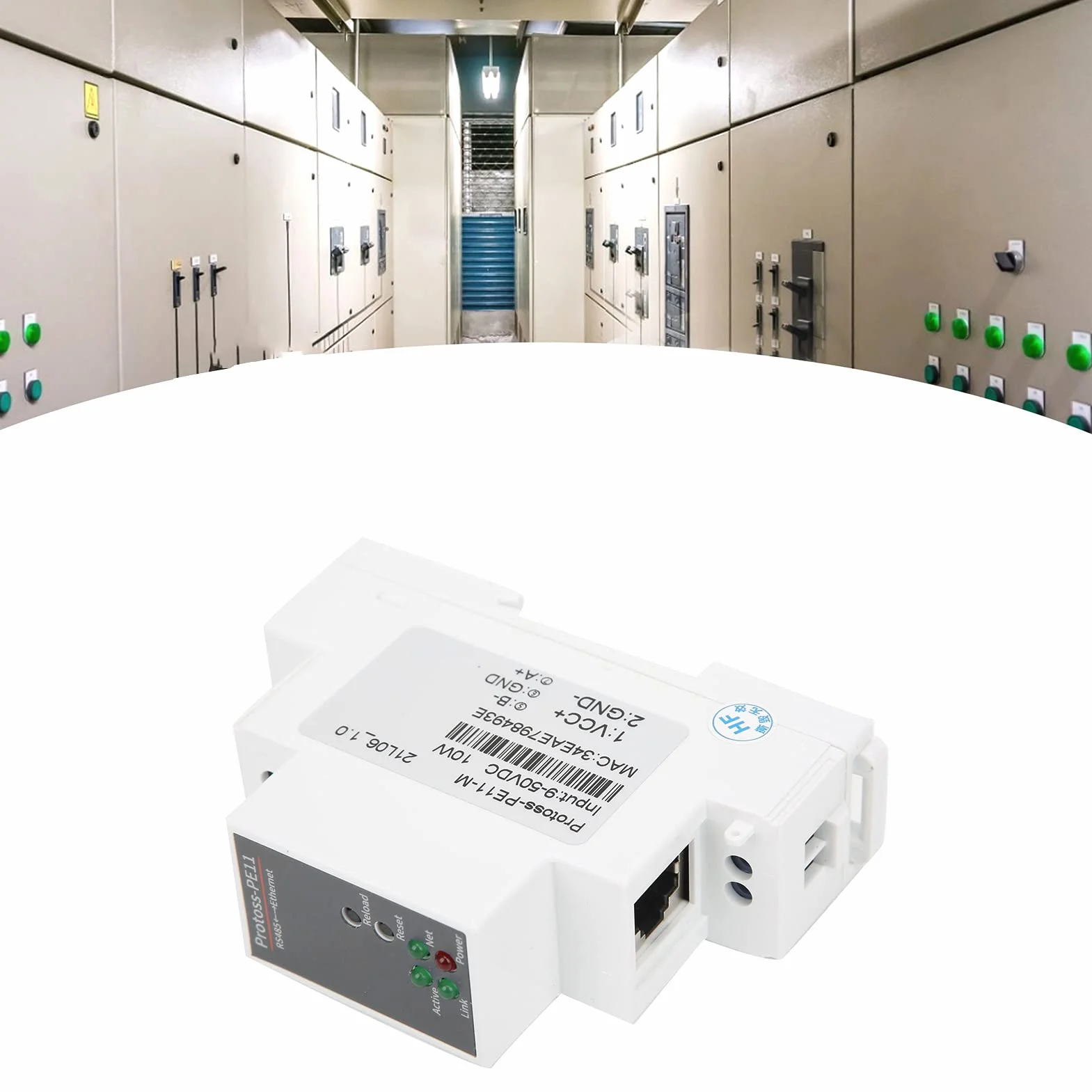 RS485 a WIFI Serial Server Montaje en riel Ethernet Módulo de red 9-50VDC 10W PE11-M