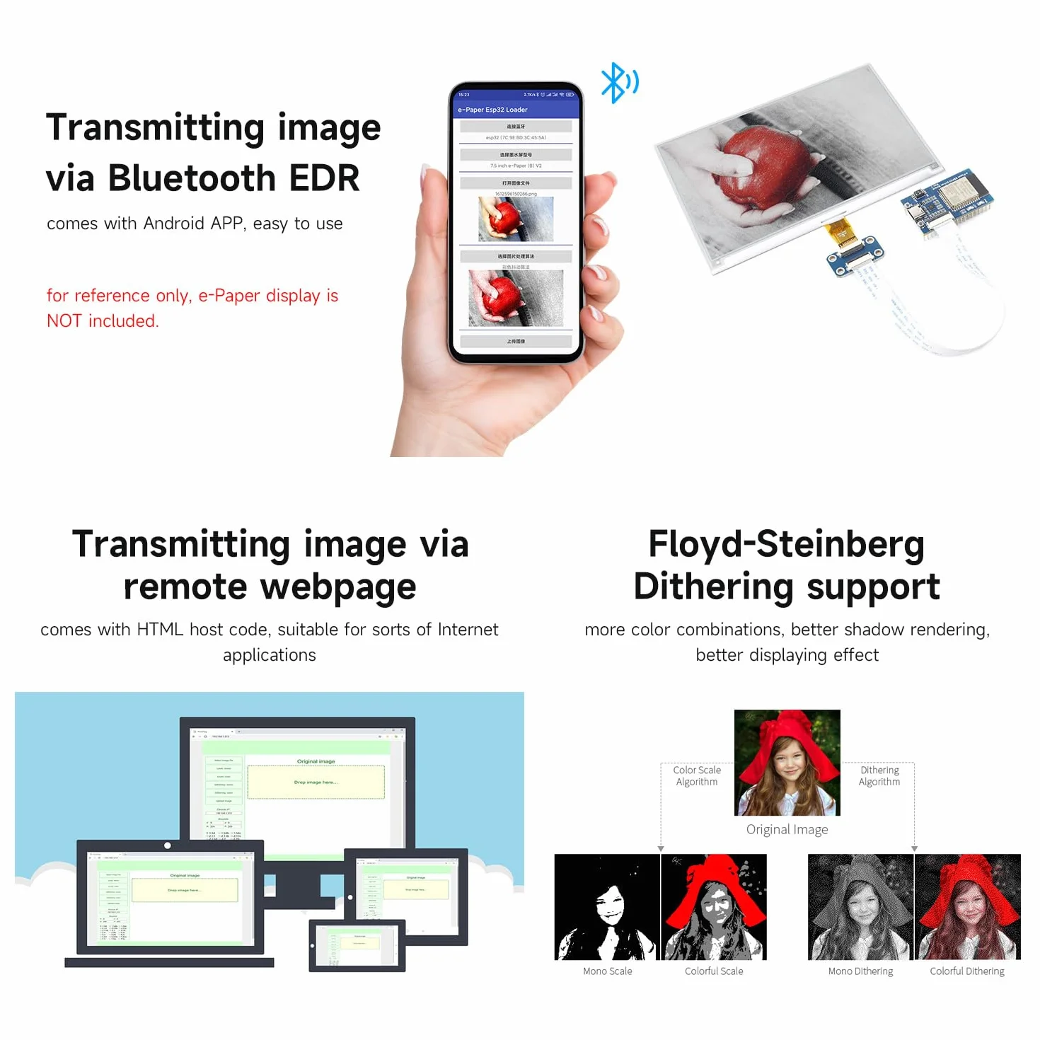 Waveshare Universal e-Paper Driver Board ESP32 WiFi SPI