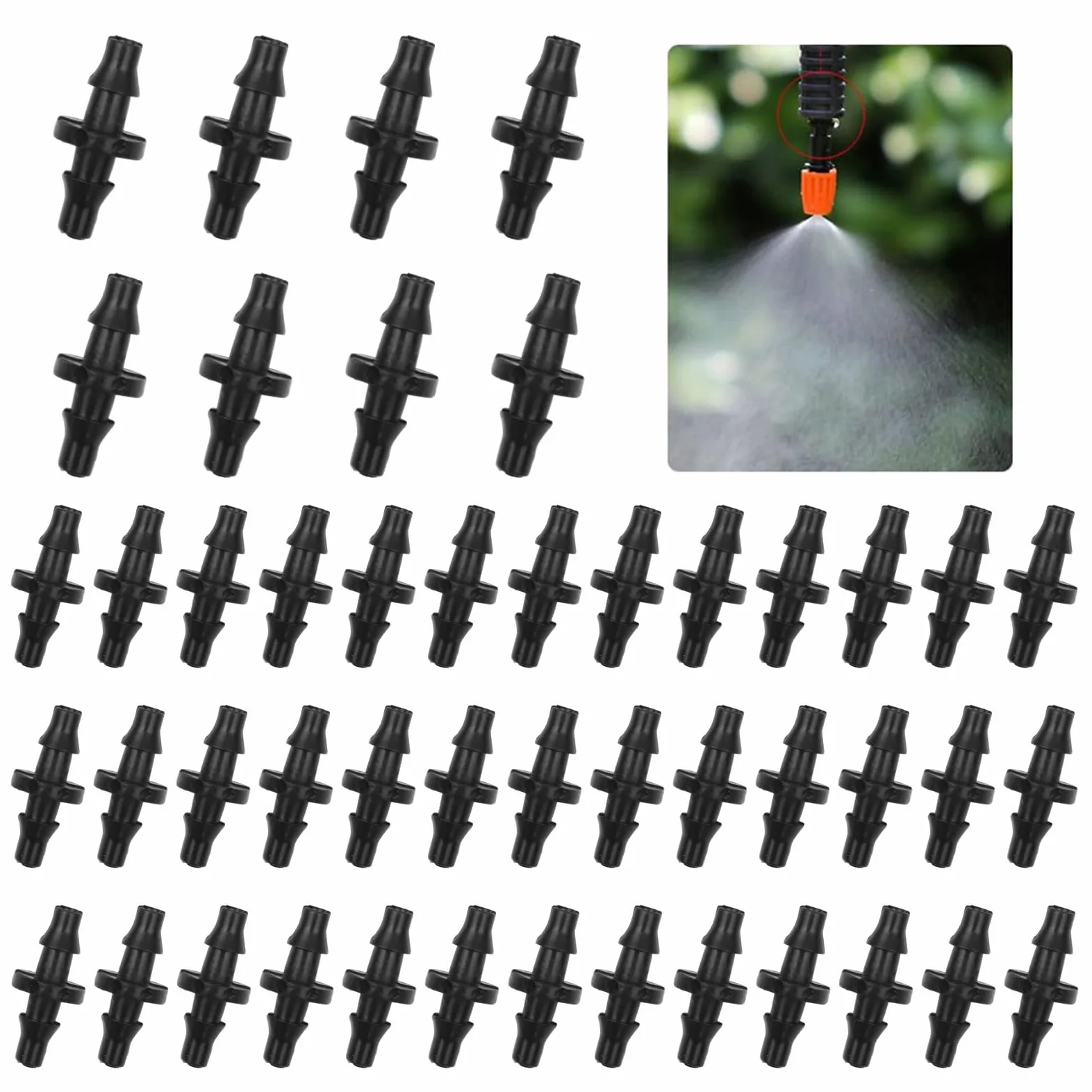 250 conectores de púas de riego por goteo, accesorios de junta recta de 4/7 pulgadas, para riego automático para sistema, adaptadores de manguera de plástico de alta resistencia, para