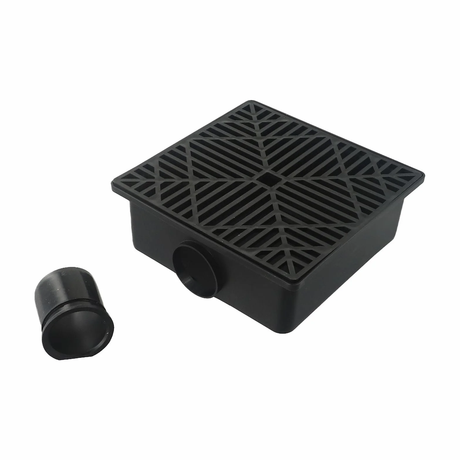Kit de drenaje de lavabo subterráneo de perfil bajo de 9.0 x 9.05 pulgadas con tubo extensible de 5.5 pies para césped de patio