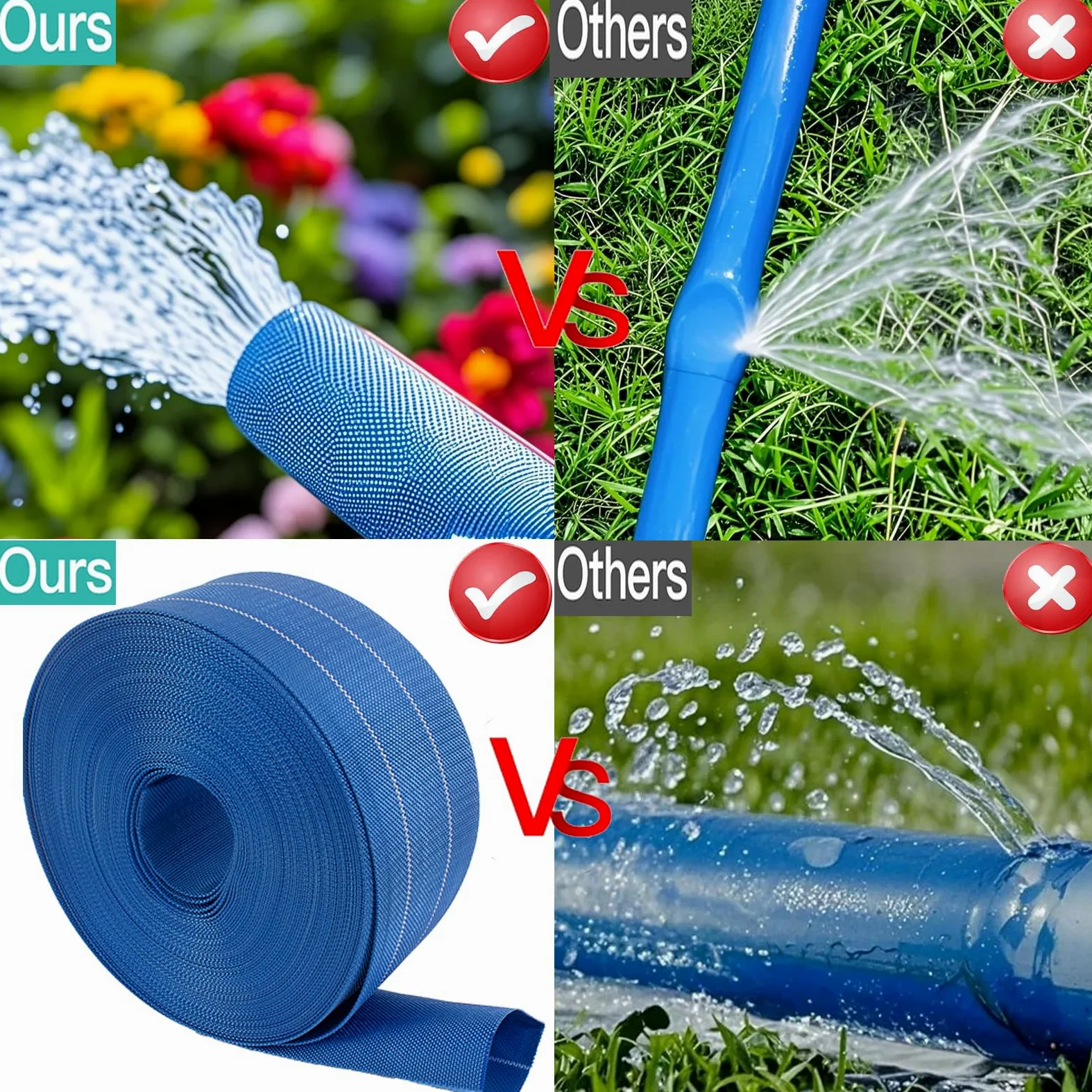 Manguera de retrolavado para piscina, manguera de PVC resistente, manguera de descarga plana, tubo de drenaje flexible para drenaje de piscina, con 2 abrazaderas (1.5 pulgadas x 100 pies)