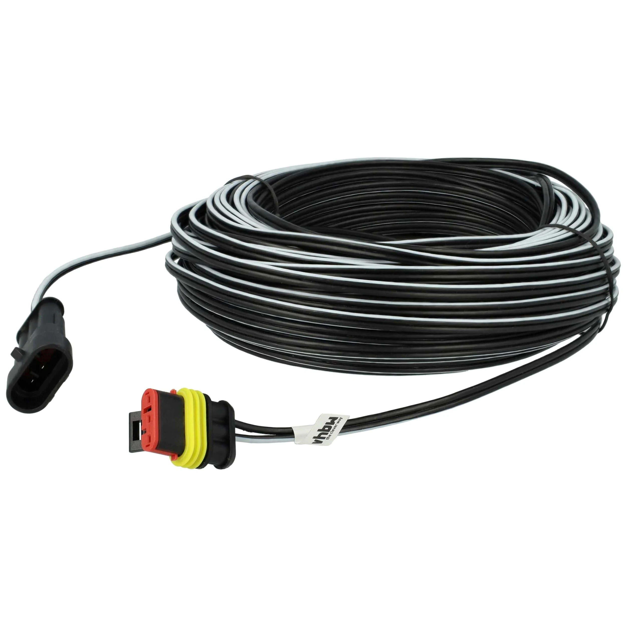 vhbw 1x Fuente alimentación, 1x bateria 3000 mAh, 1x Cable Baja tensión de 30 m Compatible con Flymo EasiLife Go 500, Go 200, Go 250 cortacésped