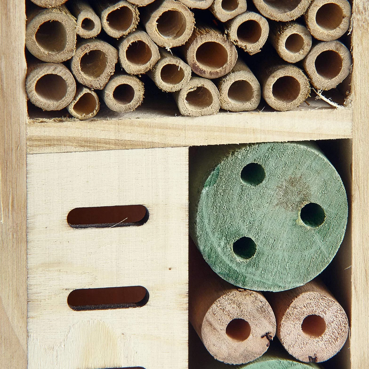 Pet Ting Casa de Abejas de Madera Natural para Insectos, Refugio de Hotel, jardín, Caja Nido de 26 cm, Beige