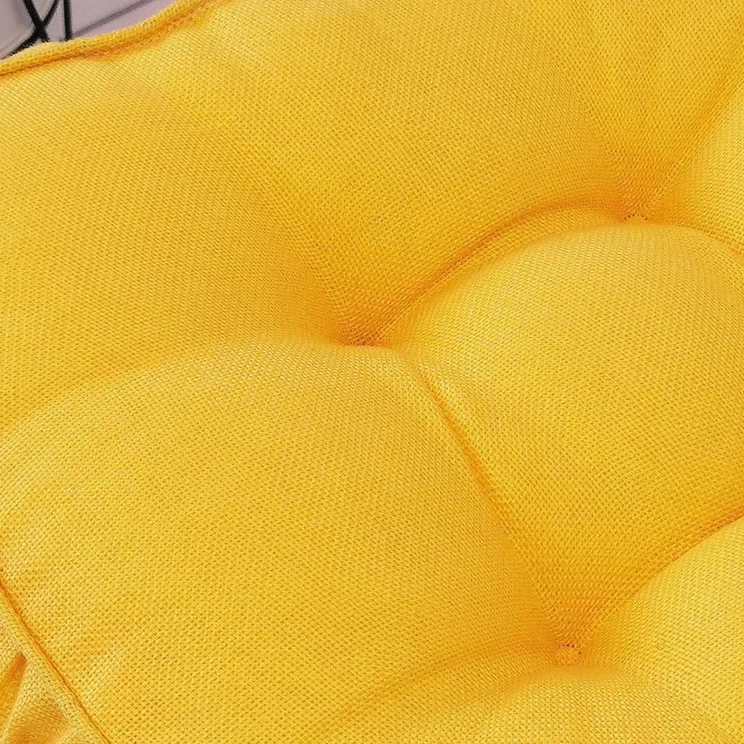 Cojín de Asiento de Silla Relleno Cuadrado de Lino sintético, Cojines de Silla firmes y Suaves, Asiento cómodo para Oficina, hogar o automóvil 20 "x 20" Amarillo