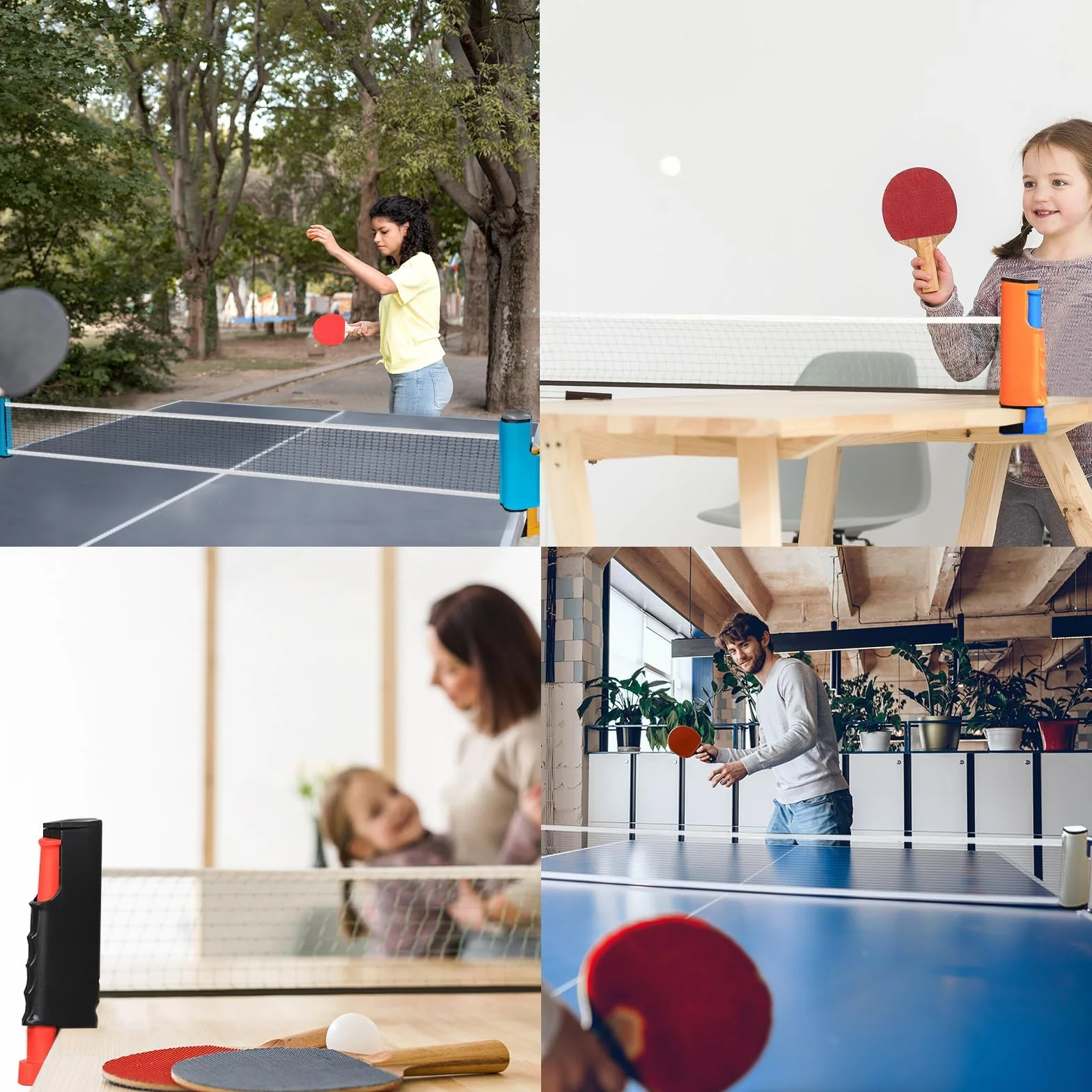 Red de Tenis de Mesa Telescópica Ajustable hasta 170 cm, Portátil Retráctil para Ping Pong