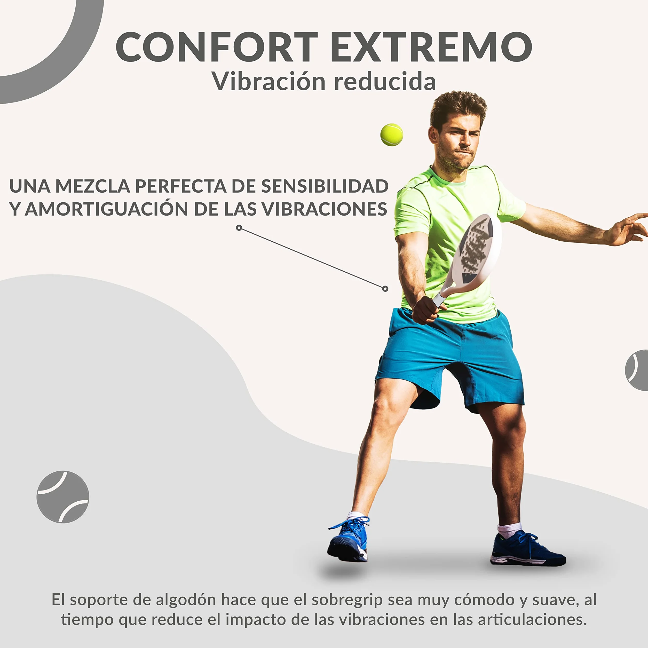 Palbea Overgrips Padel Blanco Paquete de 3/6/12/22/60 Alta Absorción del Sudor Antideslizante Grip Pala Padel Blando