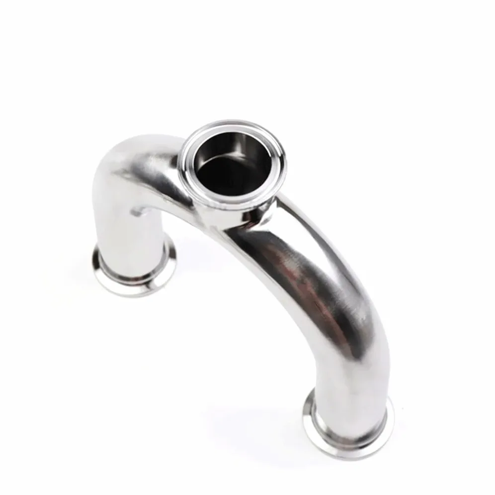 NUGEN 1 Uds. Accesorios De Tubería Sanitaria En Forma De U De 3 Vías 304 De Acero Inoxidable, Triple Abrazadera, For Mejoras En El Hogar, Conectores De Manguera De Codos (Size : 51mm Ferrule 64)