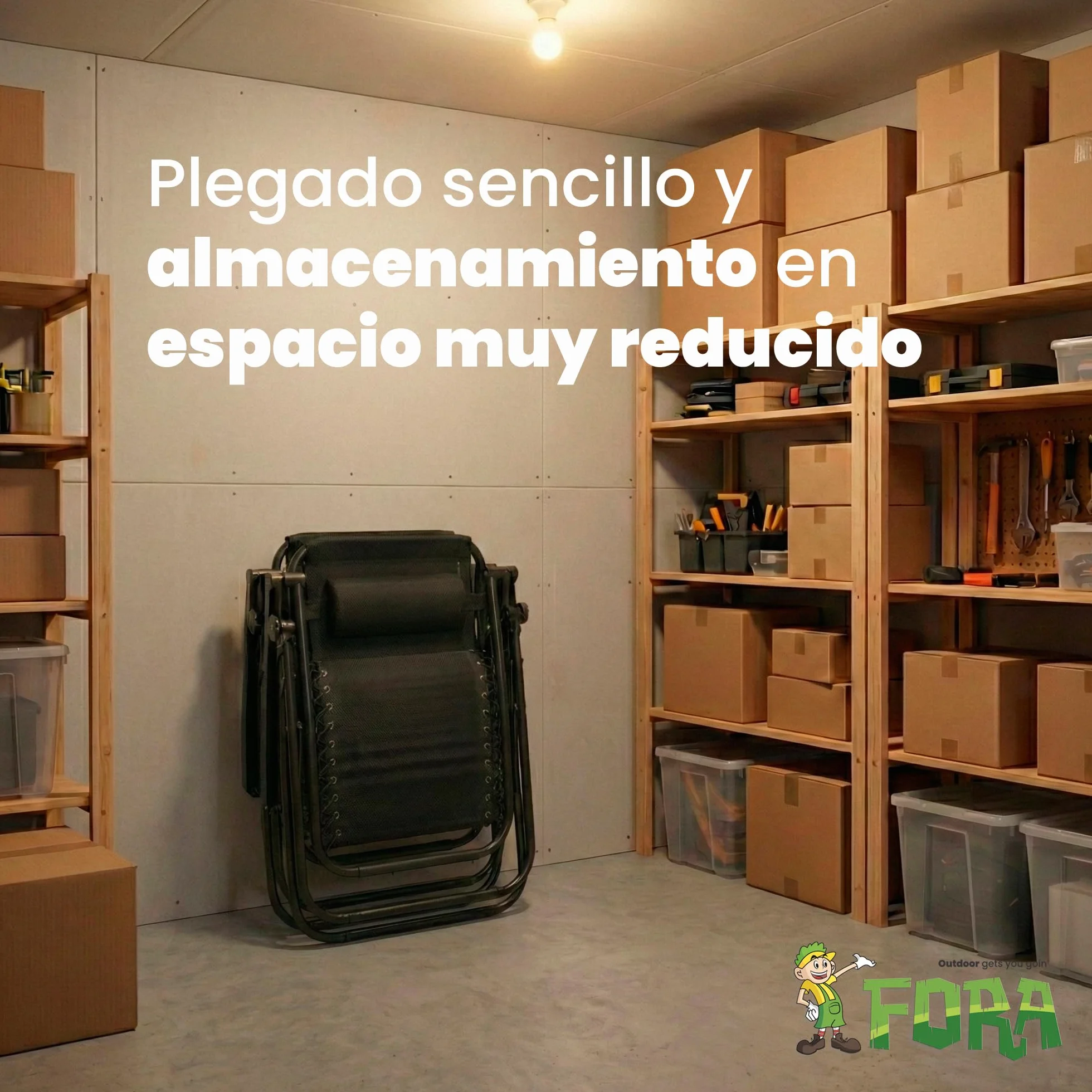 FORA Pack 2 Tumbonas Jardín Exterior Plegables – 176×67×110 Cm, Tubo 25mm y Tejido Transpirable, Color Negro, Reclinables con Bloqueo de Seguridad, Cojín Incluido, Plegado Rápido, 120Kg