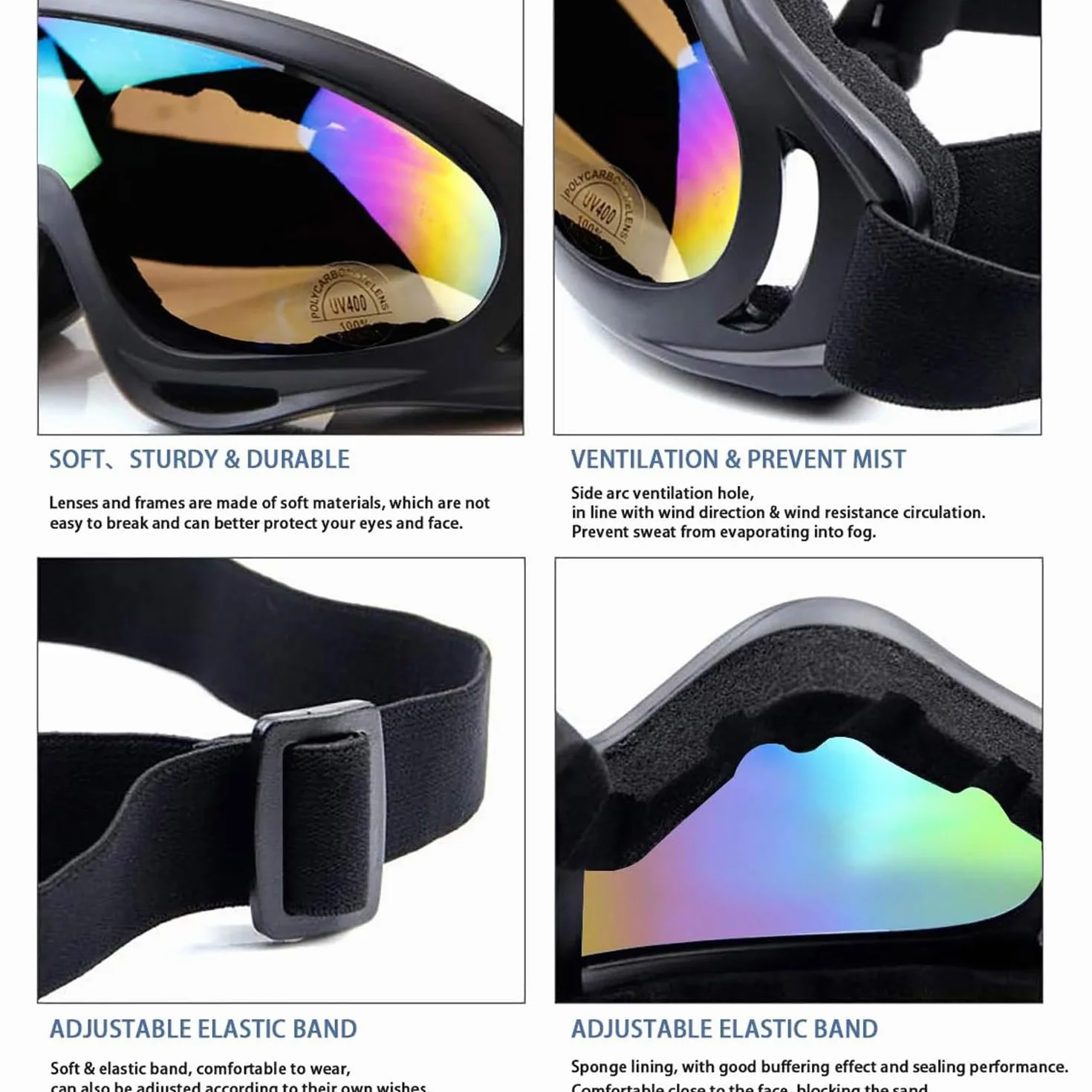 Gafas de esquí snowboard protección UV antiniebla compatibles casco motocross